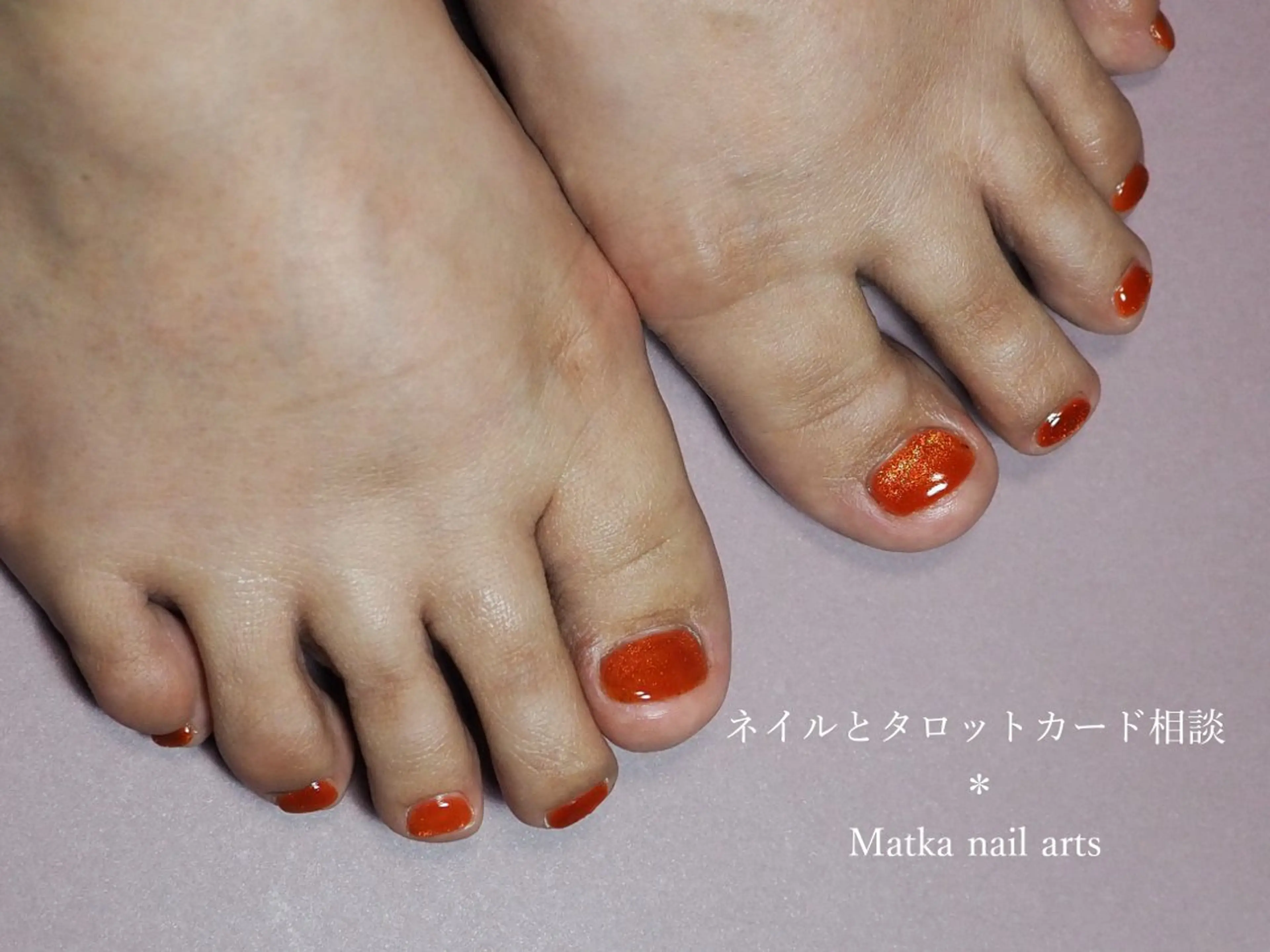 ネイル フットネイル マグネットネイル オレンジ 夏ネイル ネイルとタロット/ ユウのその他イメージ