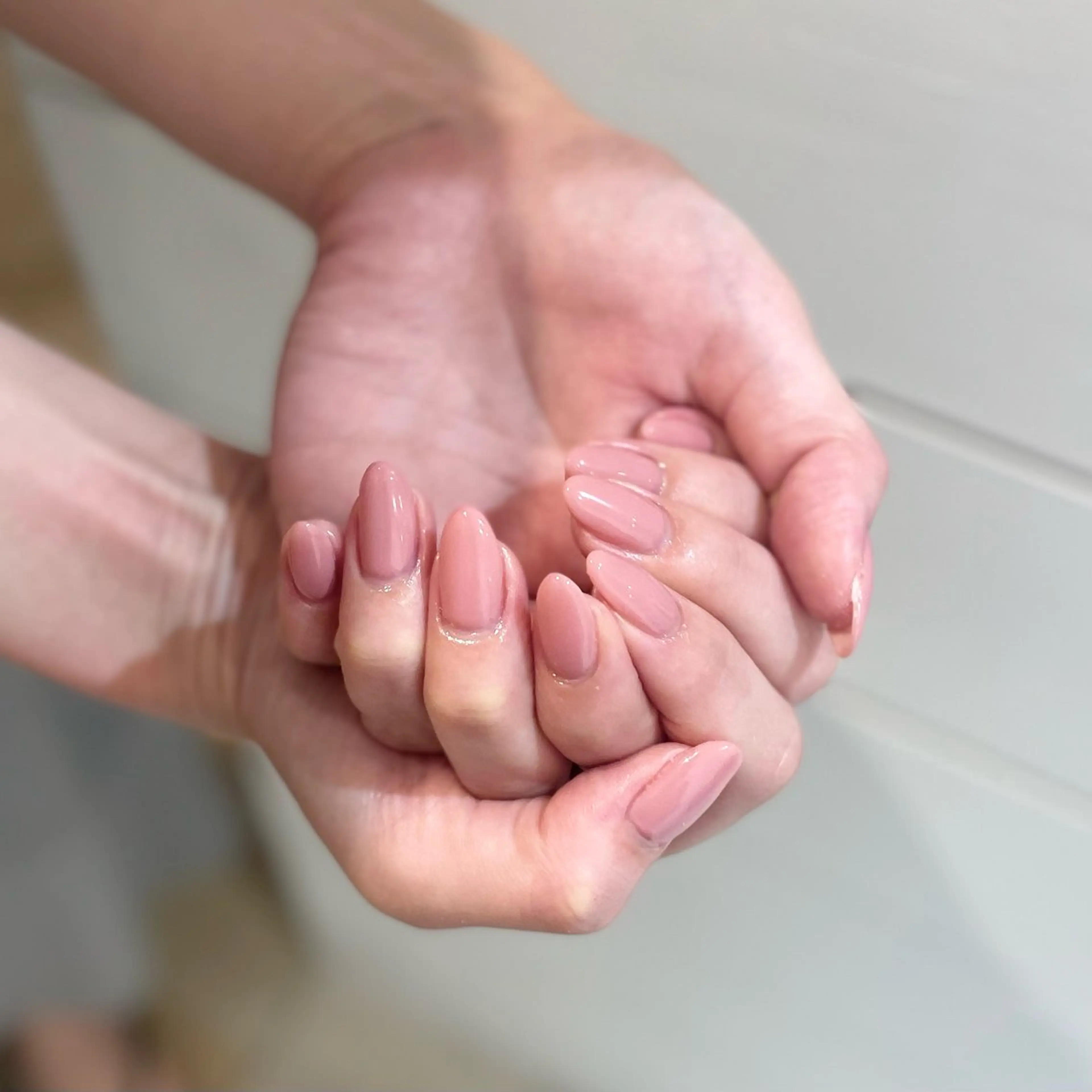 ネイル ピンク ピンクベージュ ハンドネイル Tsuki🌙/渋谷 /パラジェルのネイルデザイン