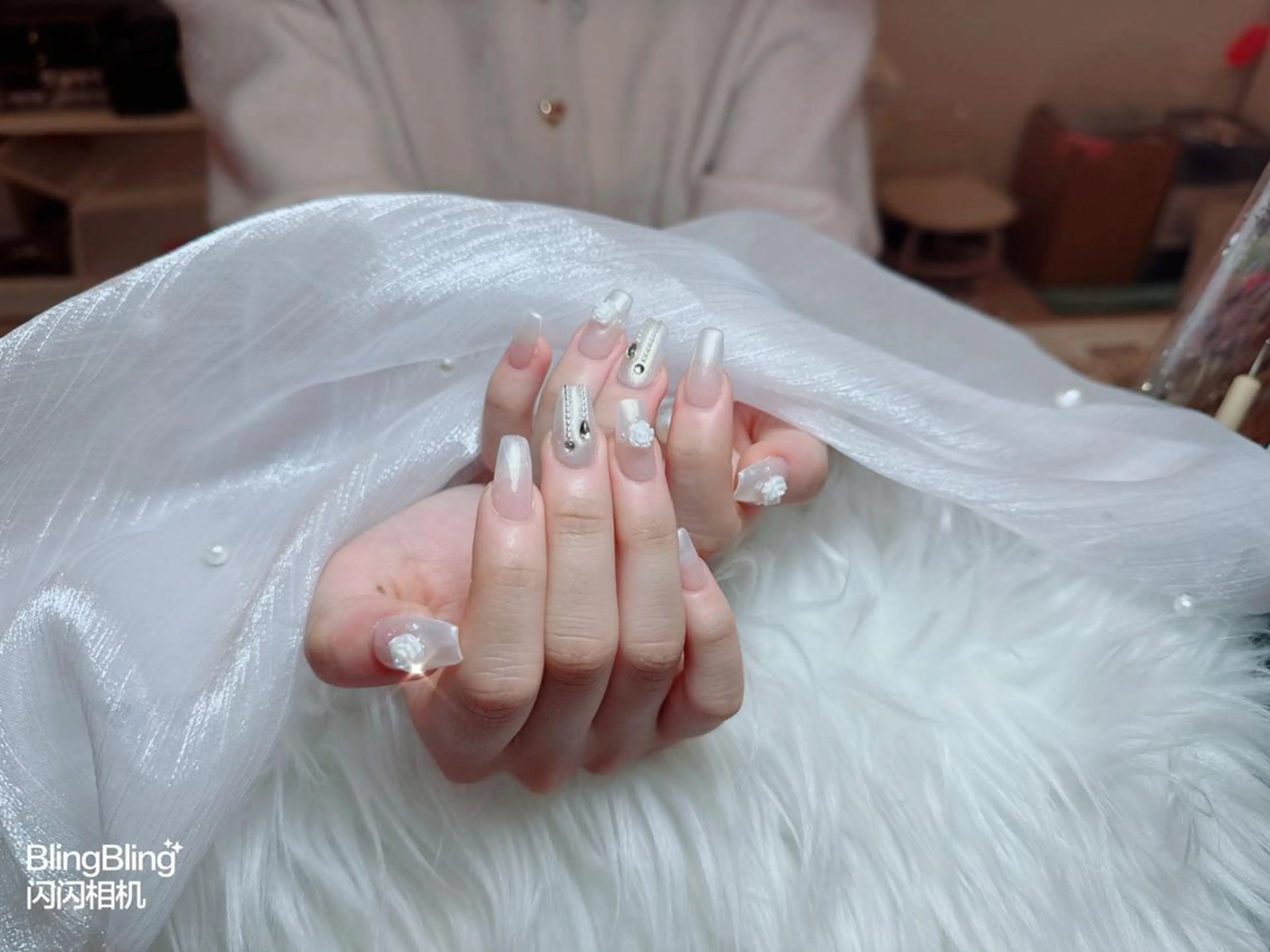 ネイル オーロラネイル チークネイル 長さ出し フットネイル フレンチネイル Candy nailのネイルデザイン