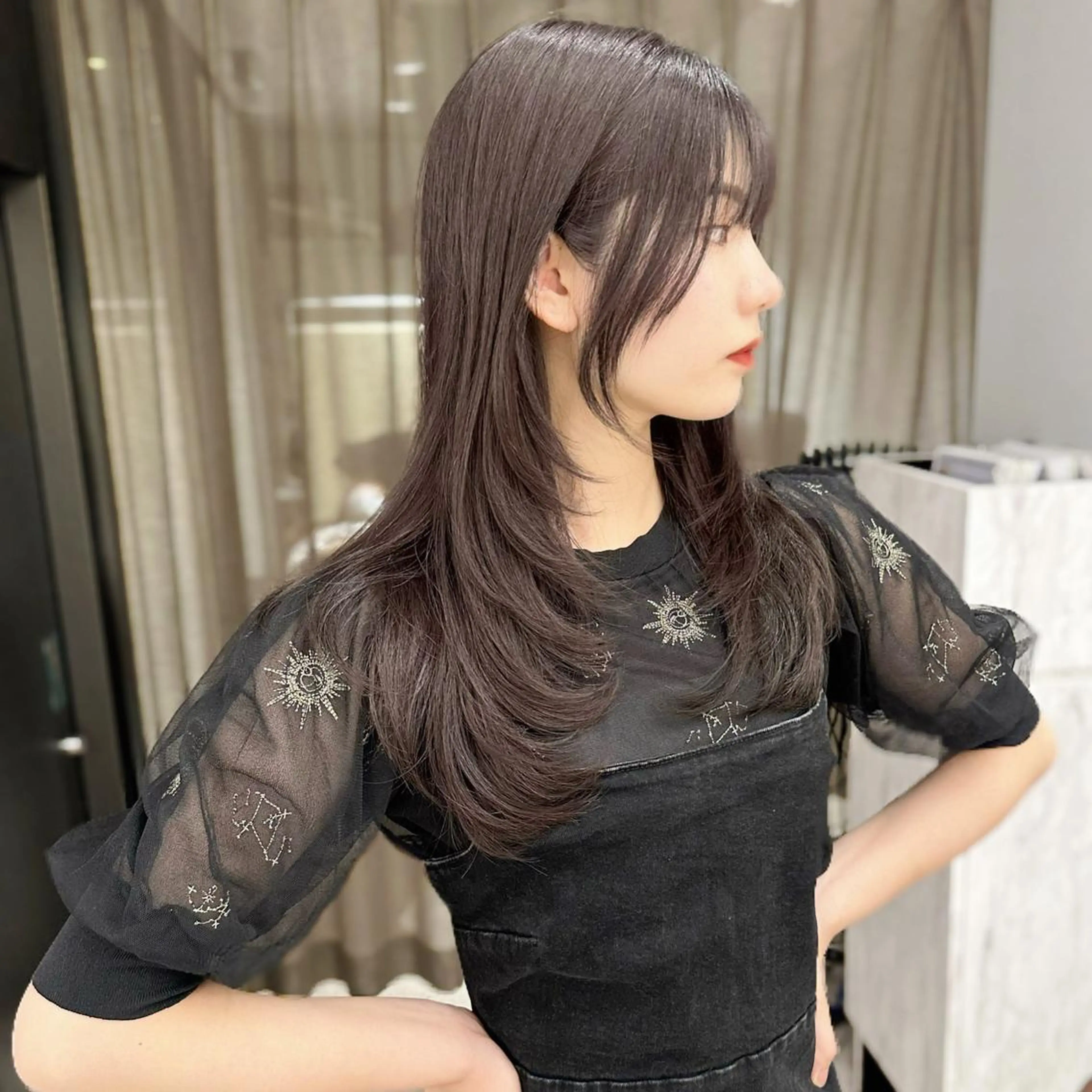 ロング カット ヘアカラー トリートメント 京都レイヤーカット/ 縮毛矯正/羽柴りくのヘアスタイル