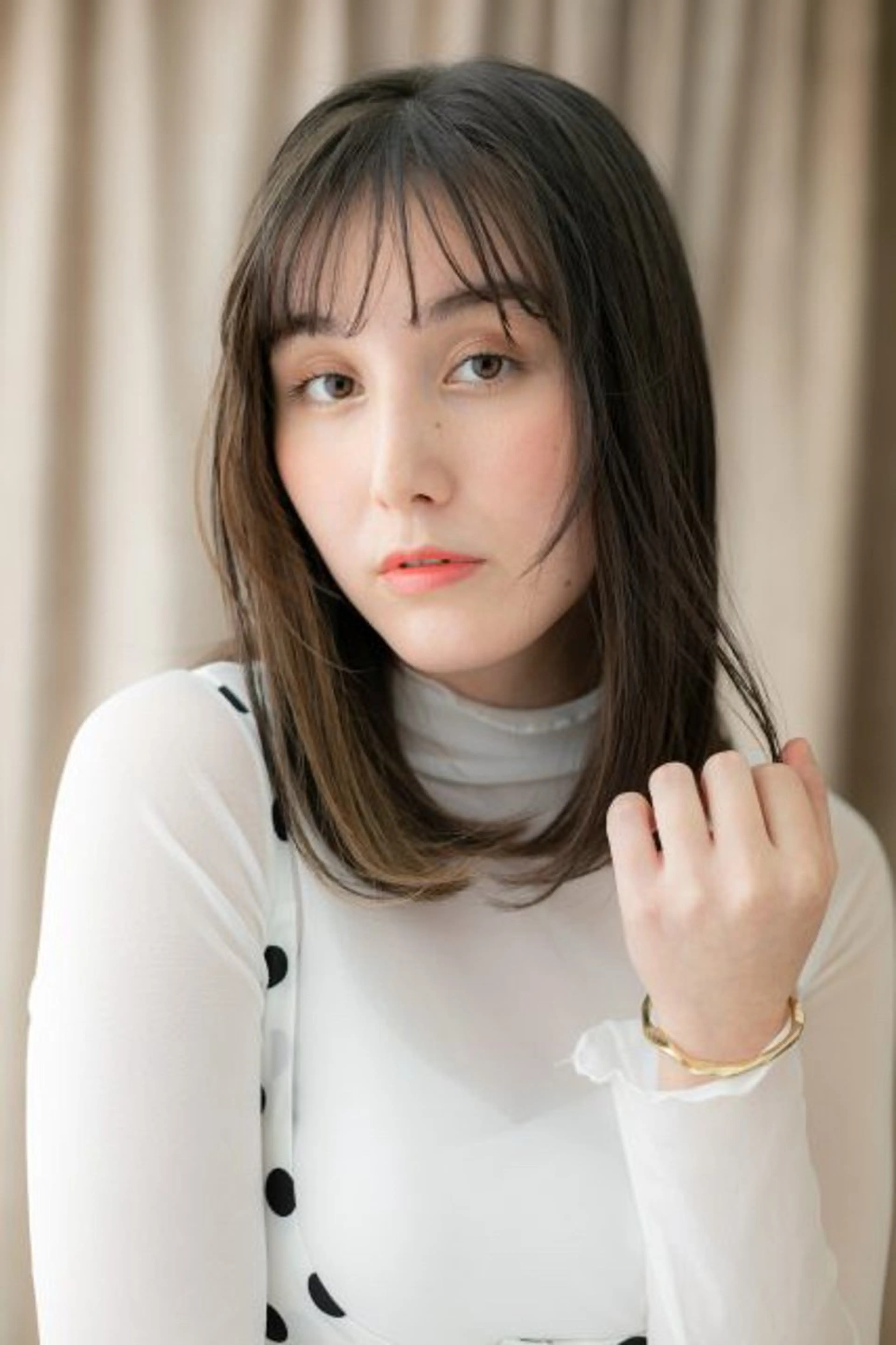 ミディアム カラー パーマ 棚村 竜太のヘアスタイル