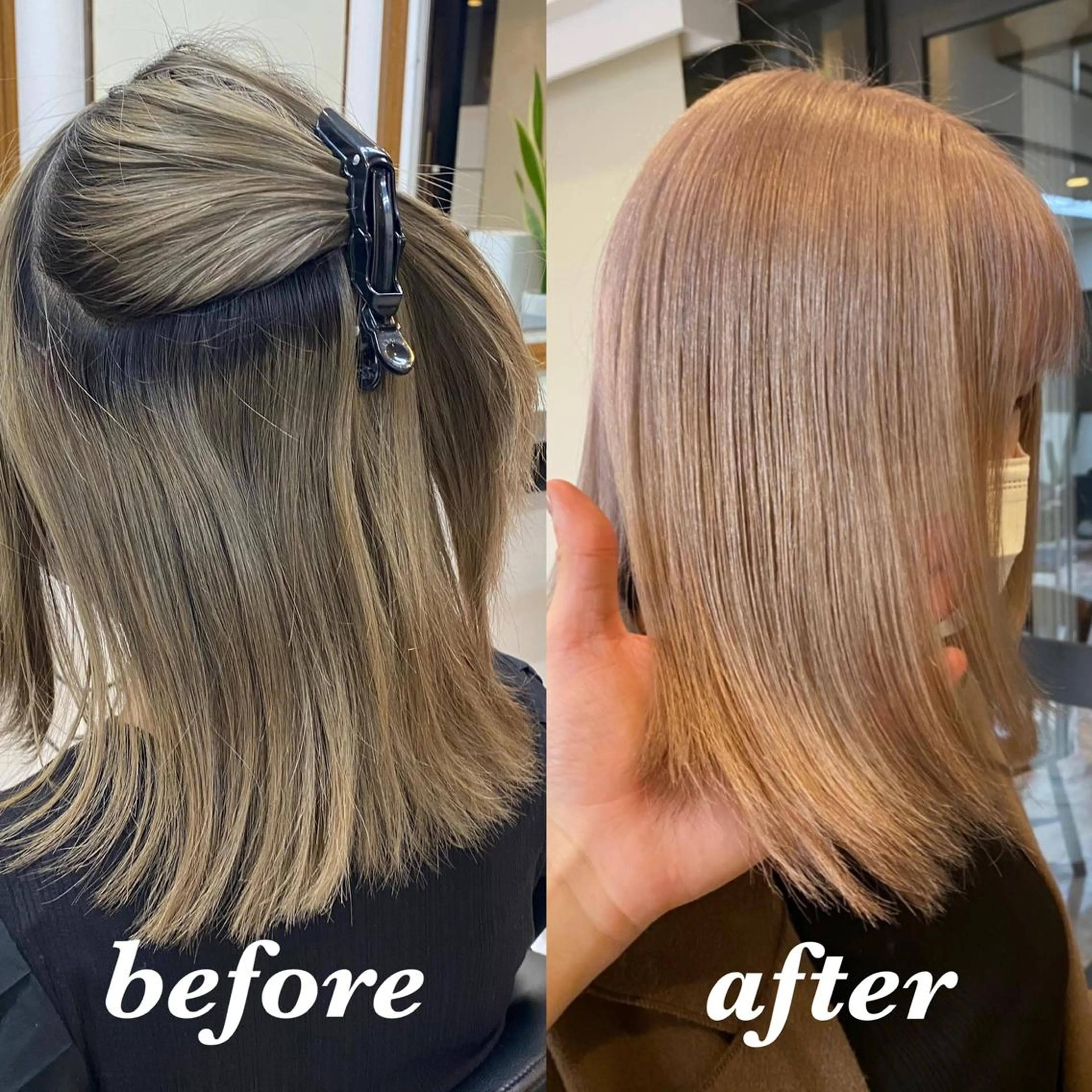 ミディアム カラー ハイトーンカラー カット ヘアカラー トリートメント 韓国ヘア特化💍 tiam💍ブリーチのヘアスタイル