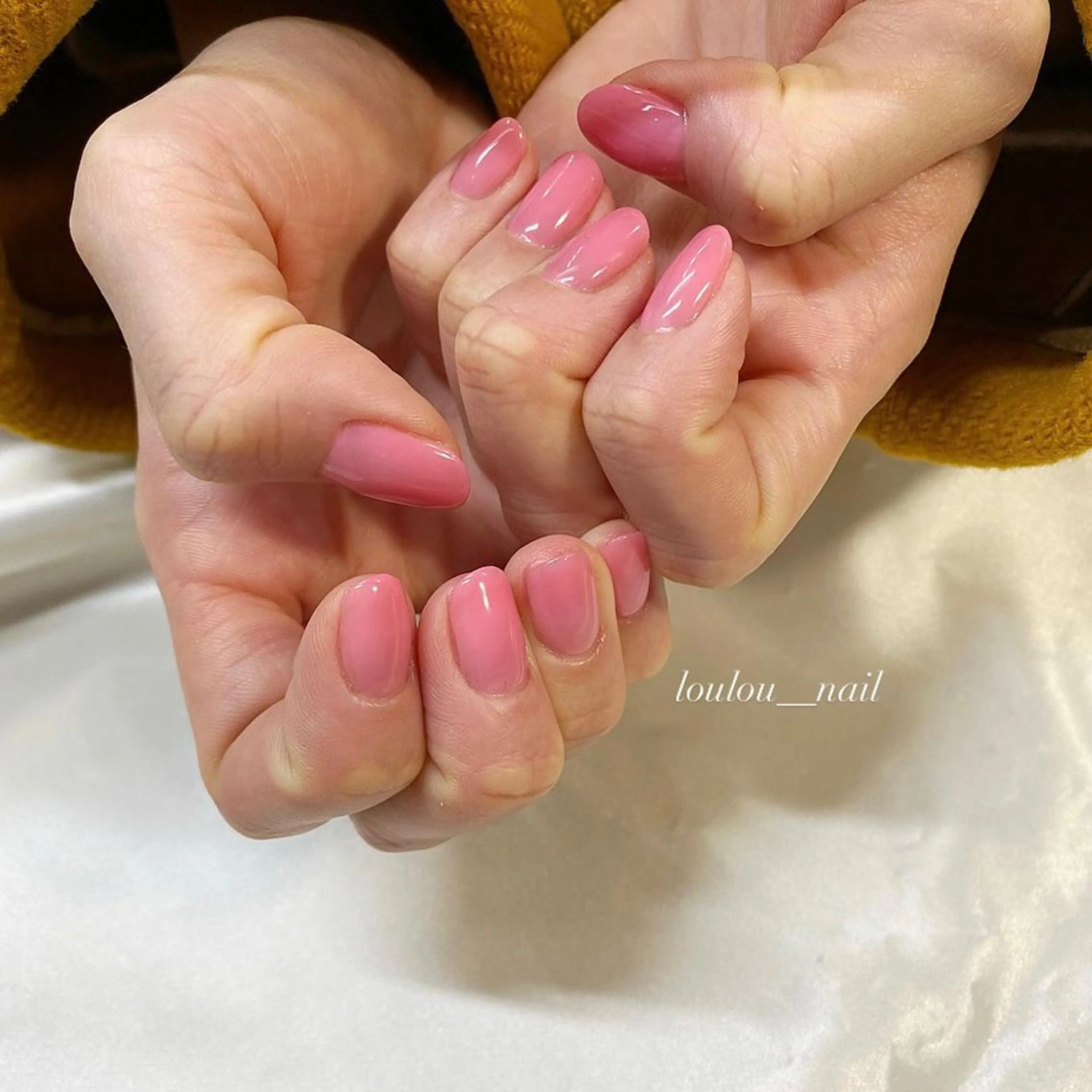 ネイル ワンカラーネイル ピンク 春ネイル ハンドネイル ハンドケア loulou   _nail所属・葛西 知佳のネイルデザイン