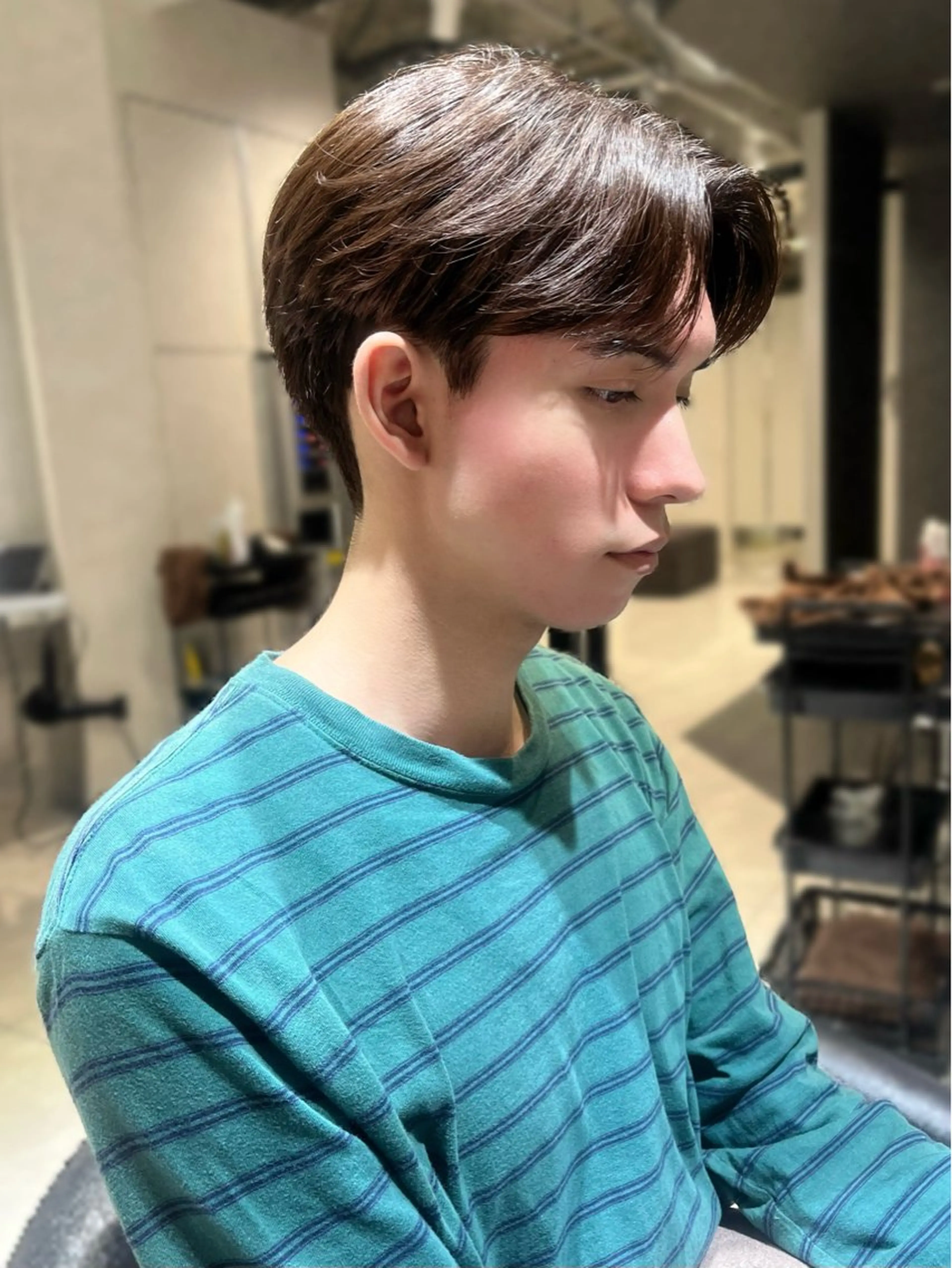 メンズ カット パーマ メンズセンターパート 🇰🇷wakanaのヘアスタイル