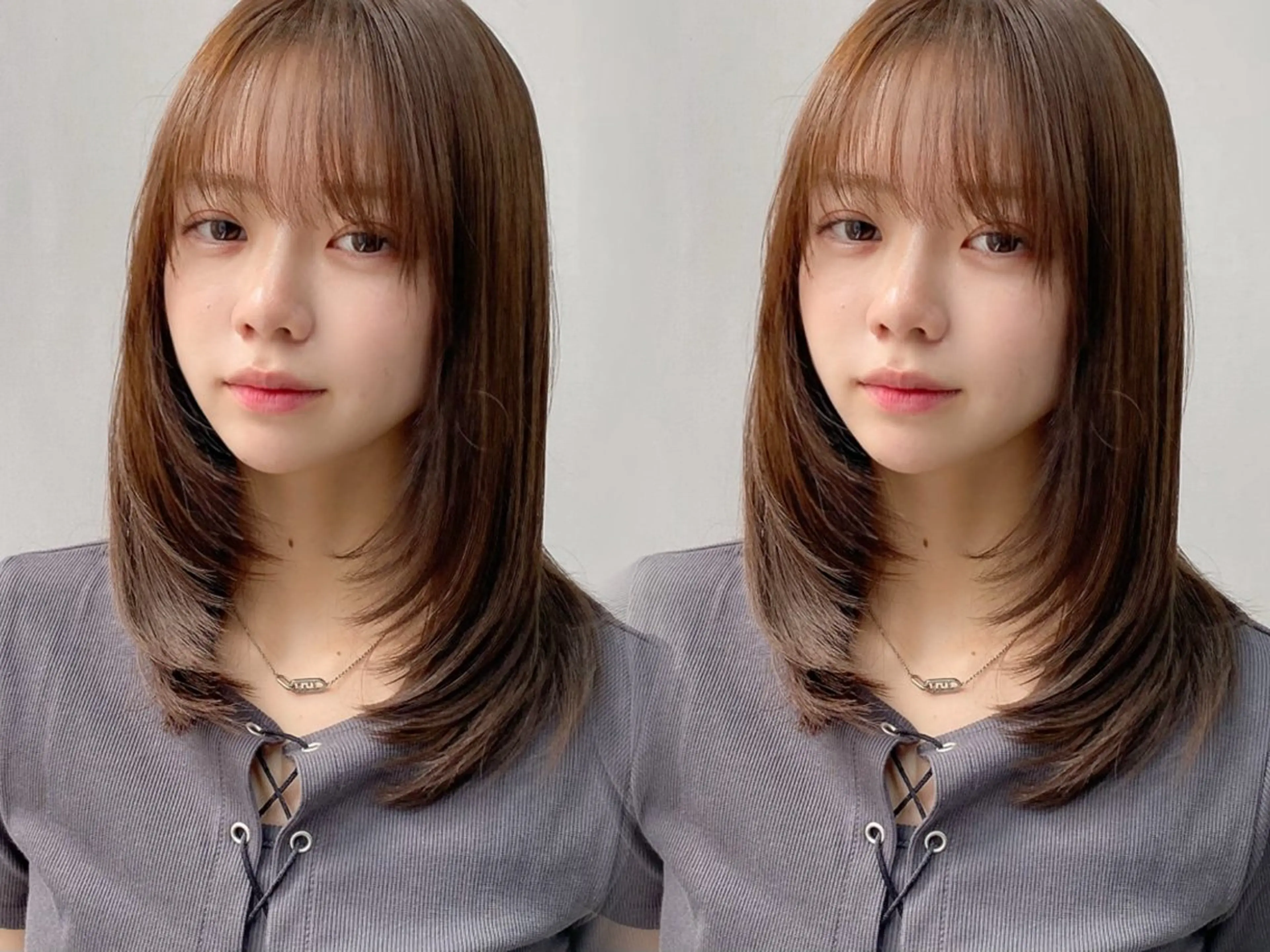 セミロング カラー 韓国風ヘア レイヤーカット カット ヘアカラー トリートメント レイヤー×髪質改善✨ 渋谷/佐藤侑哉のヘアスタイル