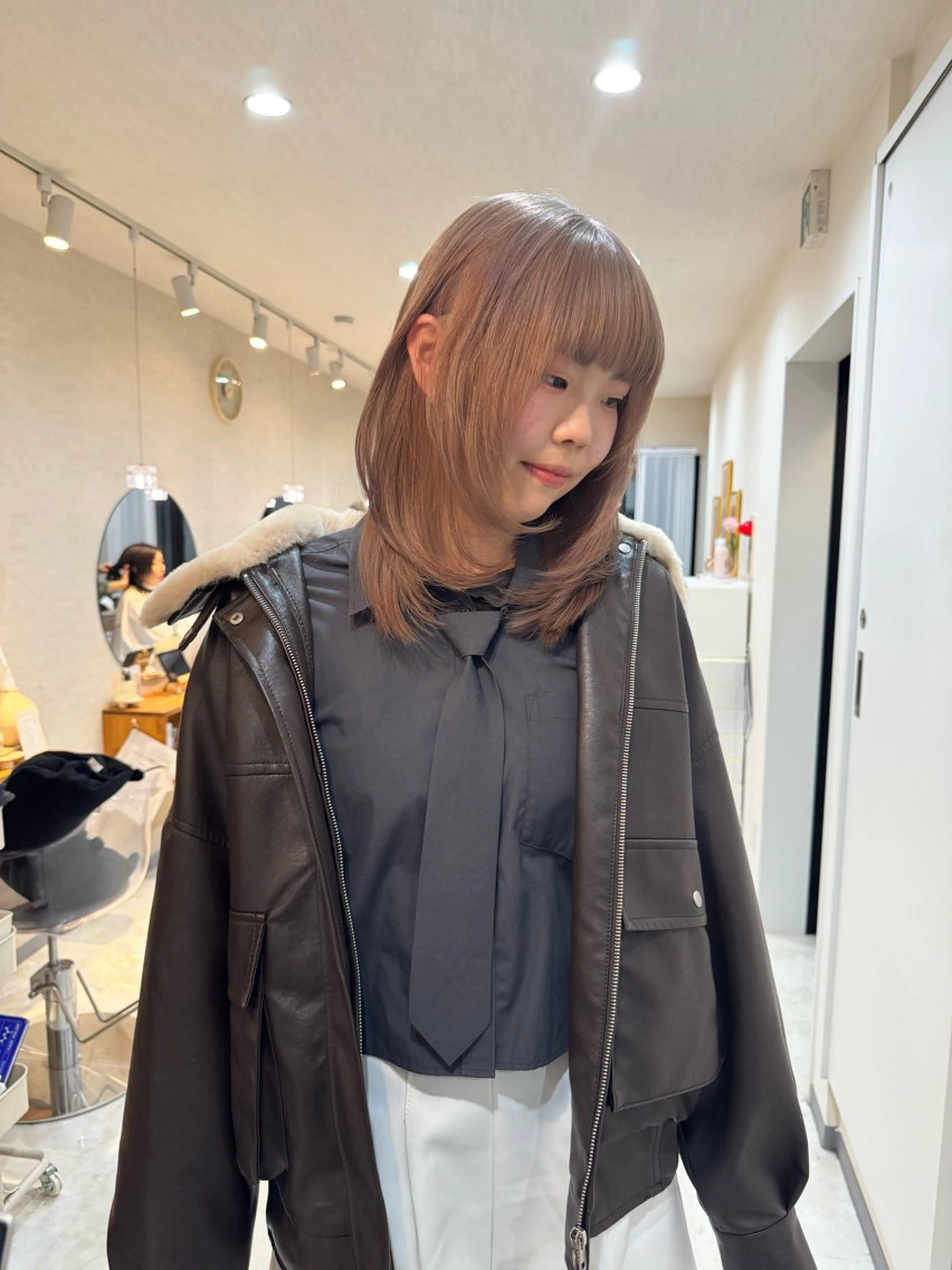 ミディアム カラー カット 縮毛矯正 トリートメント コイデ リュウセイのヘアスタイル