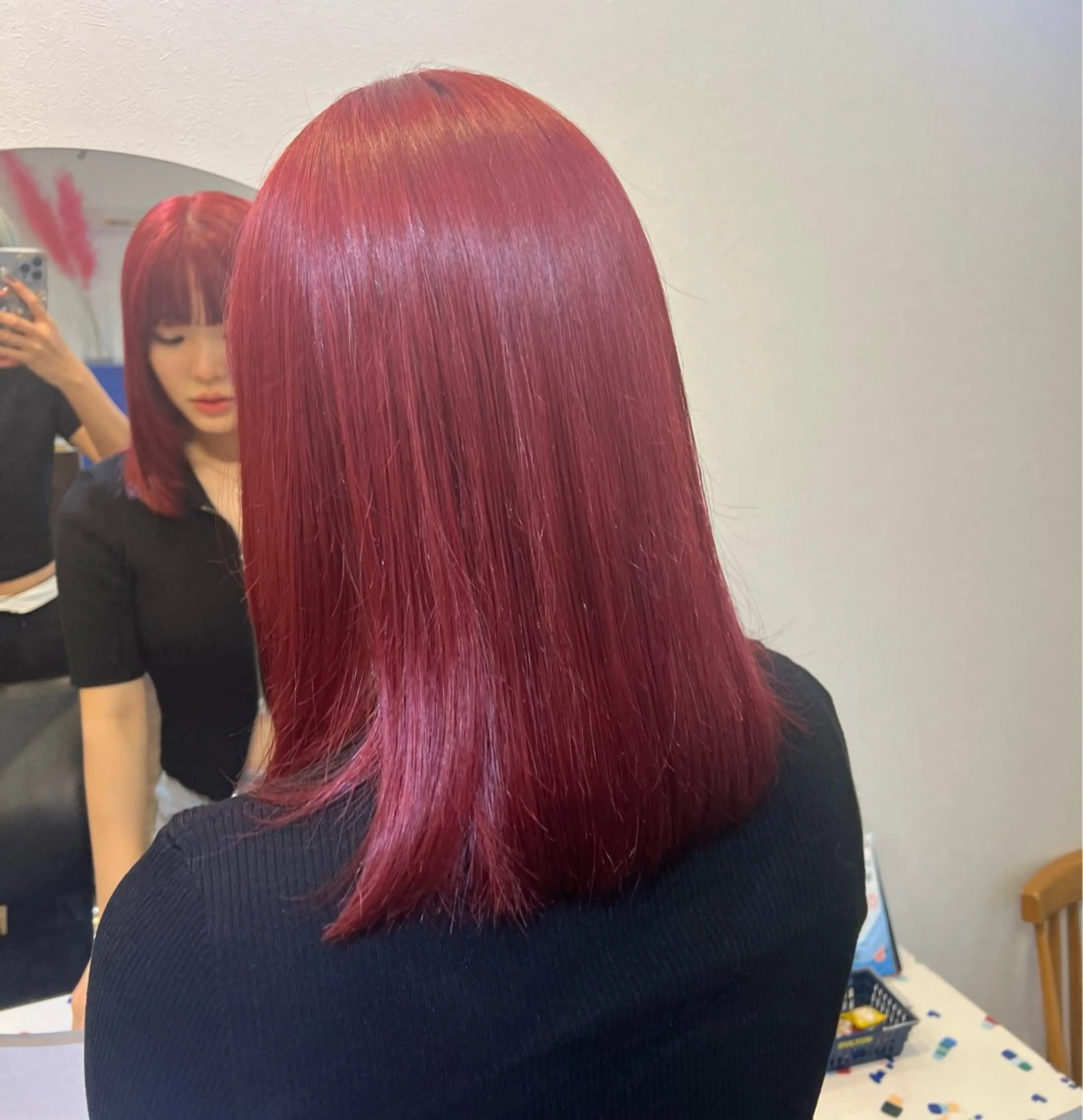 カラー レッドカラー イシイ ハルナ 🤍のヘアスタイル