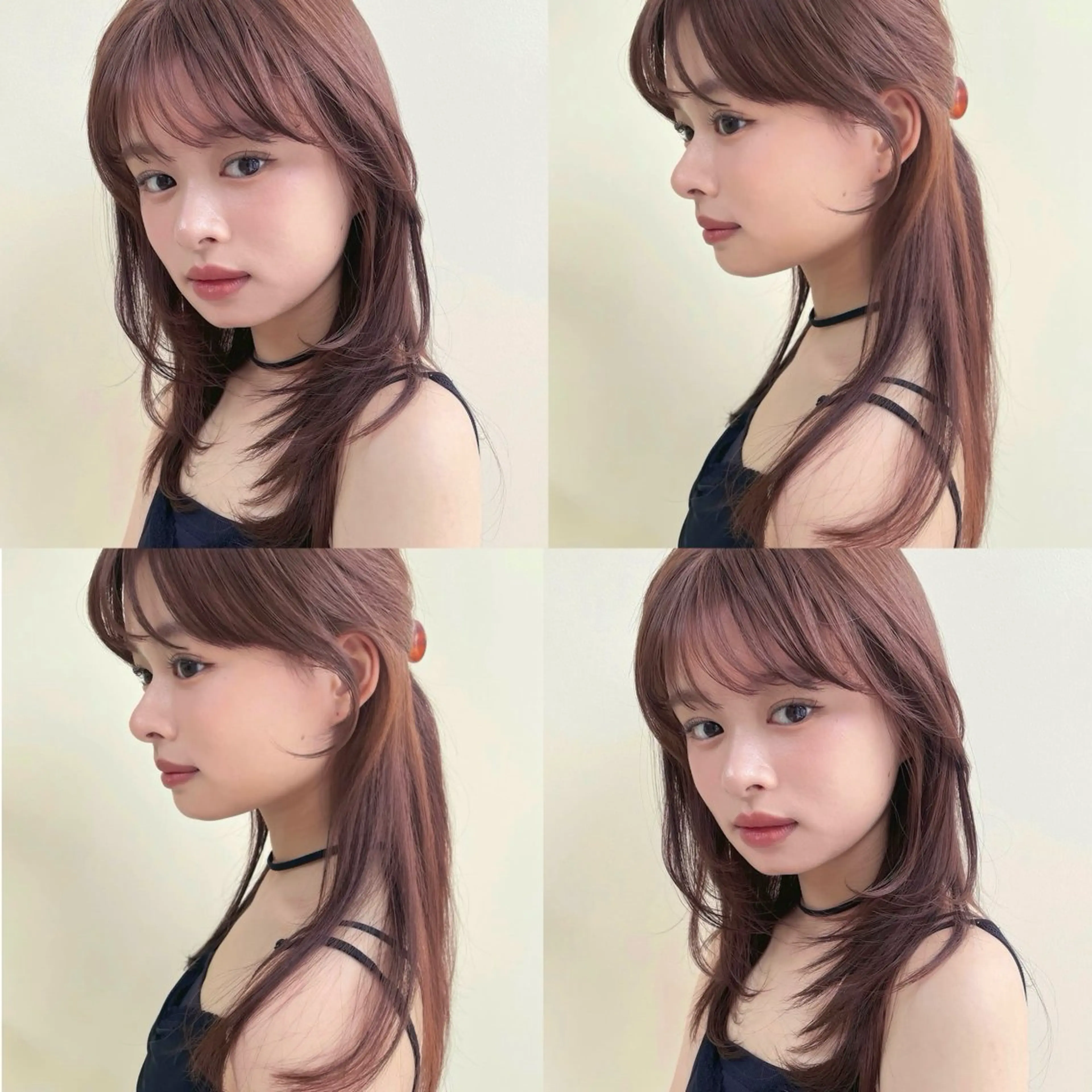 ロング カラー 顔周りカット レイヤーカット カット ヘアカラー 表参道/レイヤー/暖 色/Ｗカラー/小春のヘアスタイル