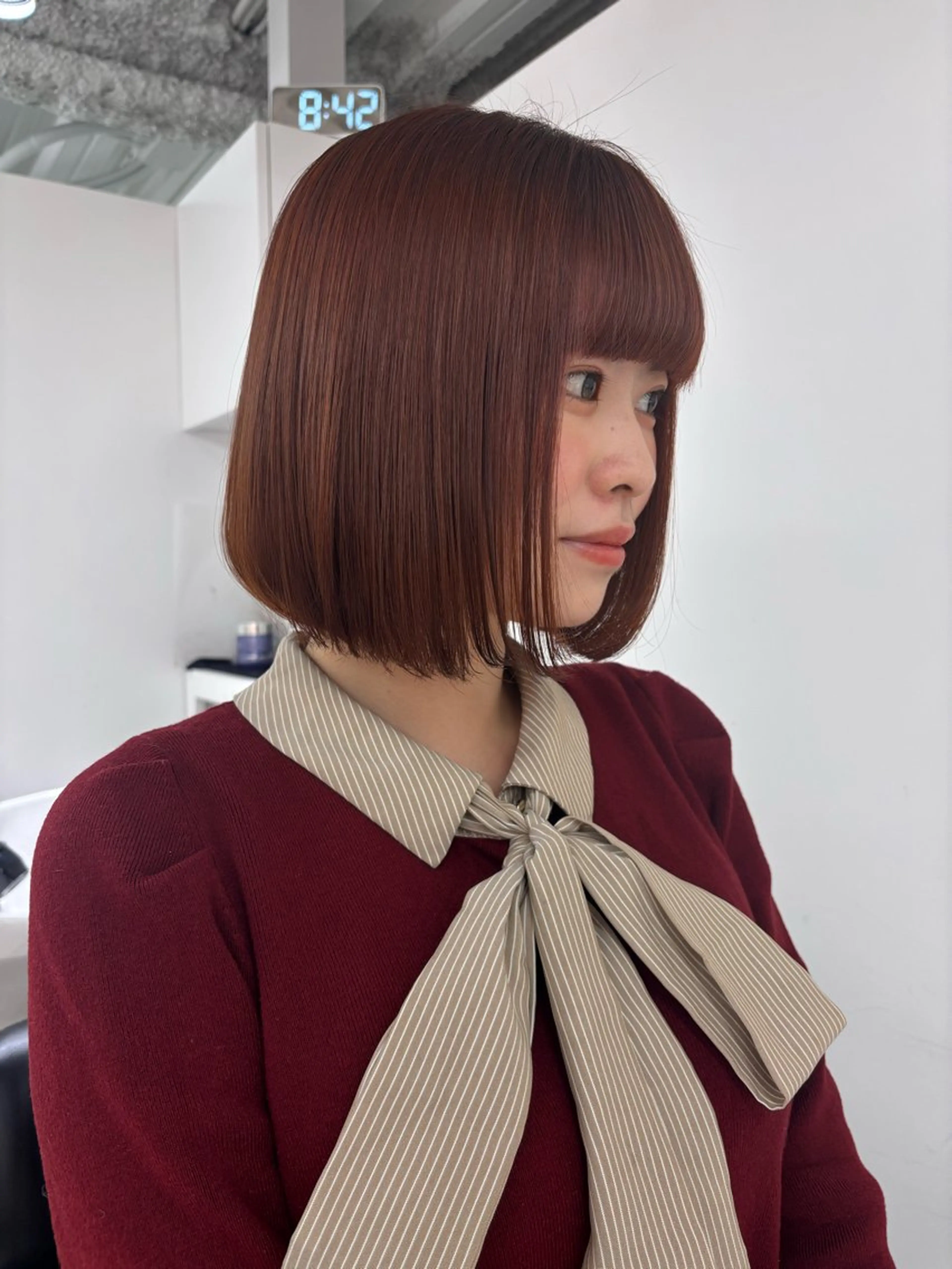 カラー ブラウンカラー オレンジ オレンジブラウン YOLO 渋谷 nanamiのヘアスタイル