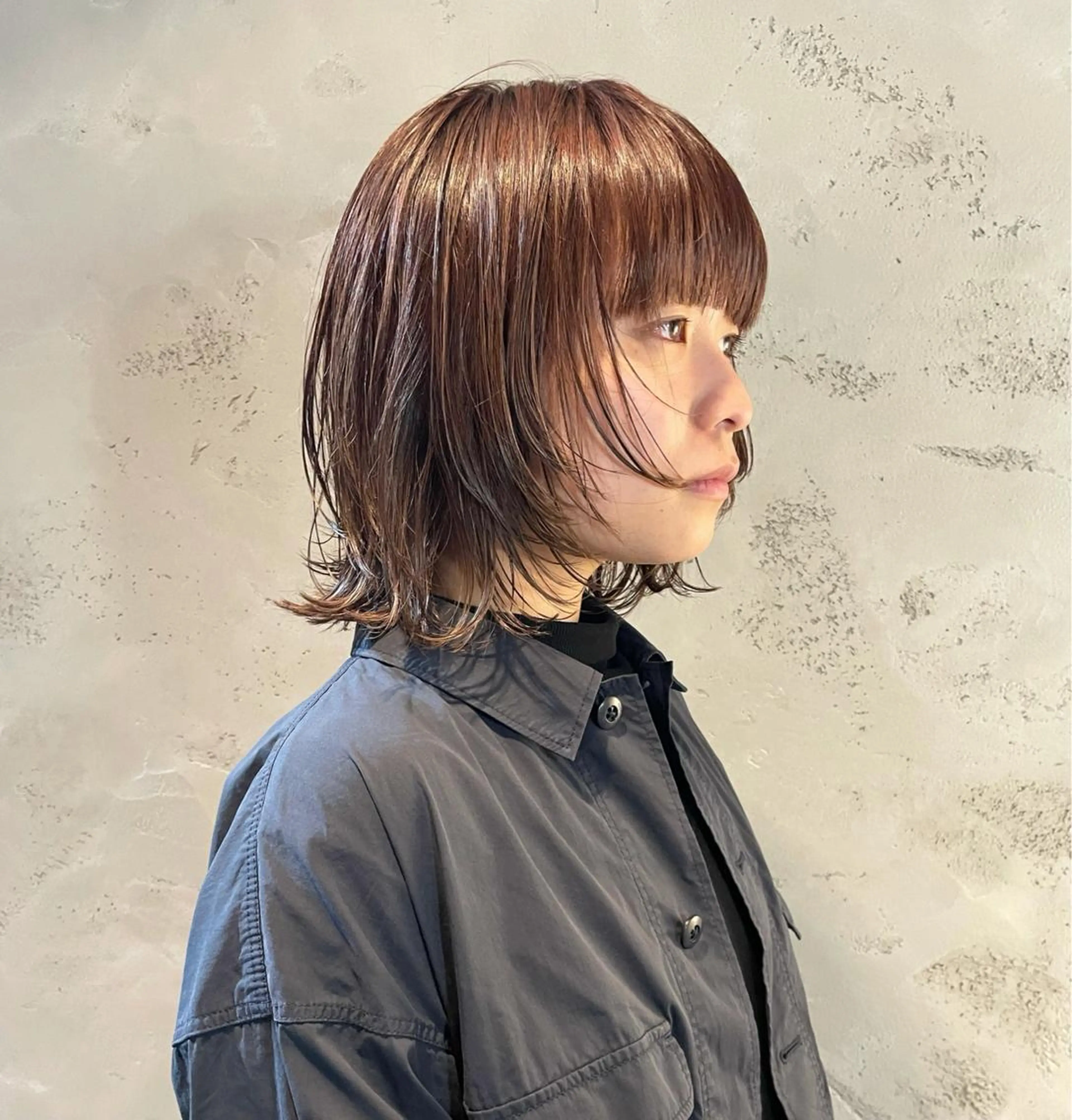 ミディアム 増井 歩夢のヘアスタイル