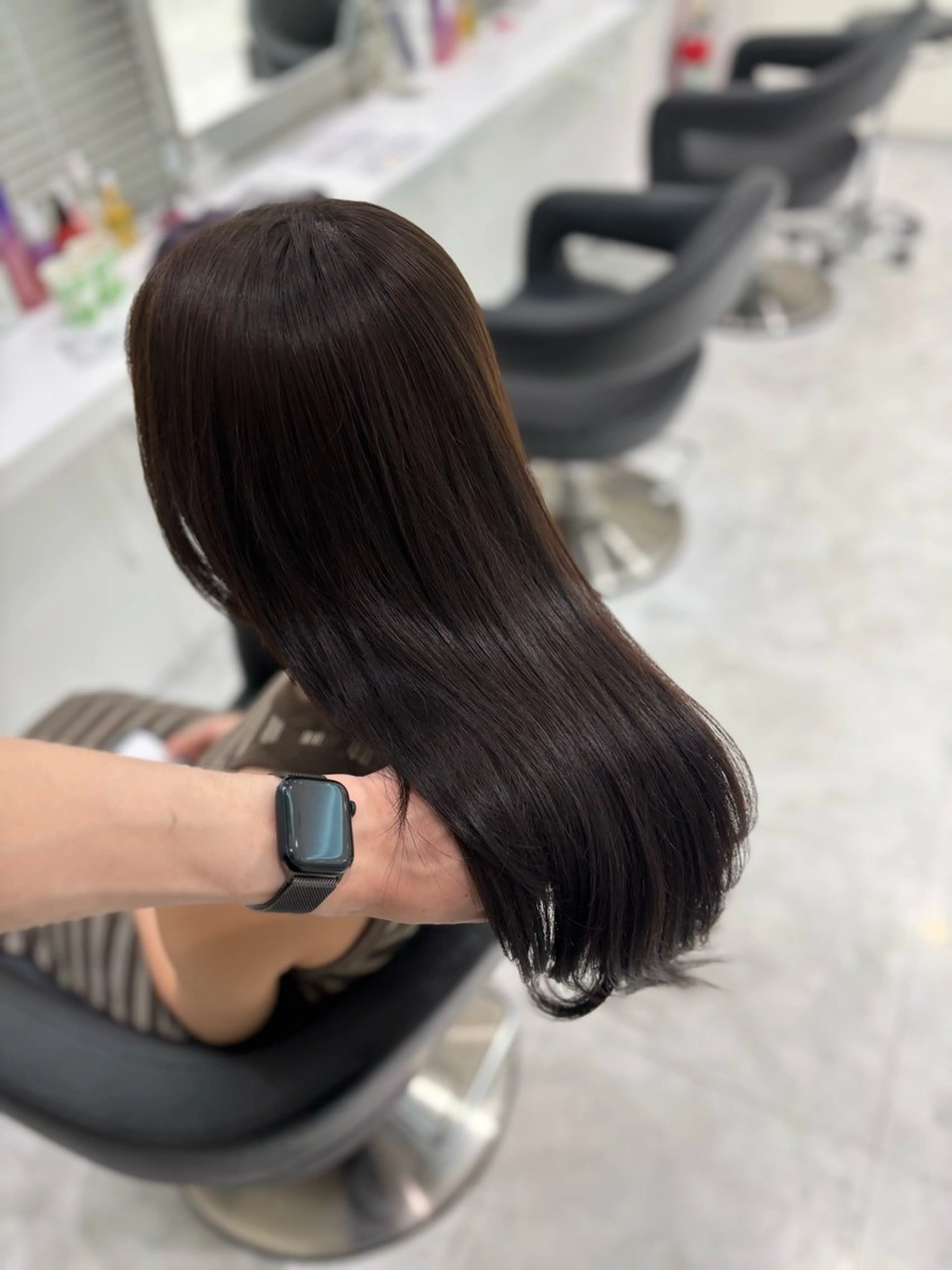 ロング カラー ブリーチなし透明感 ×縮毛矯正🤍ユウのヘアスタイル