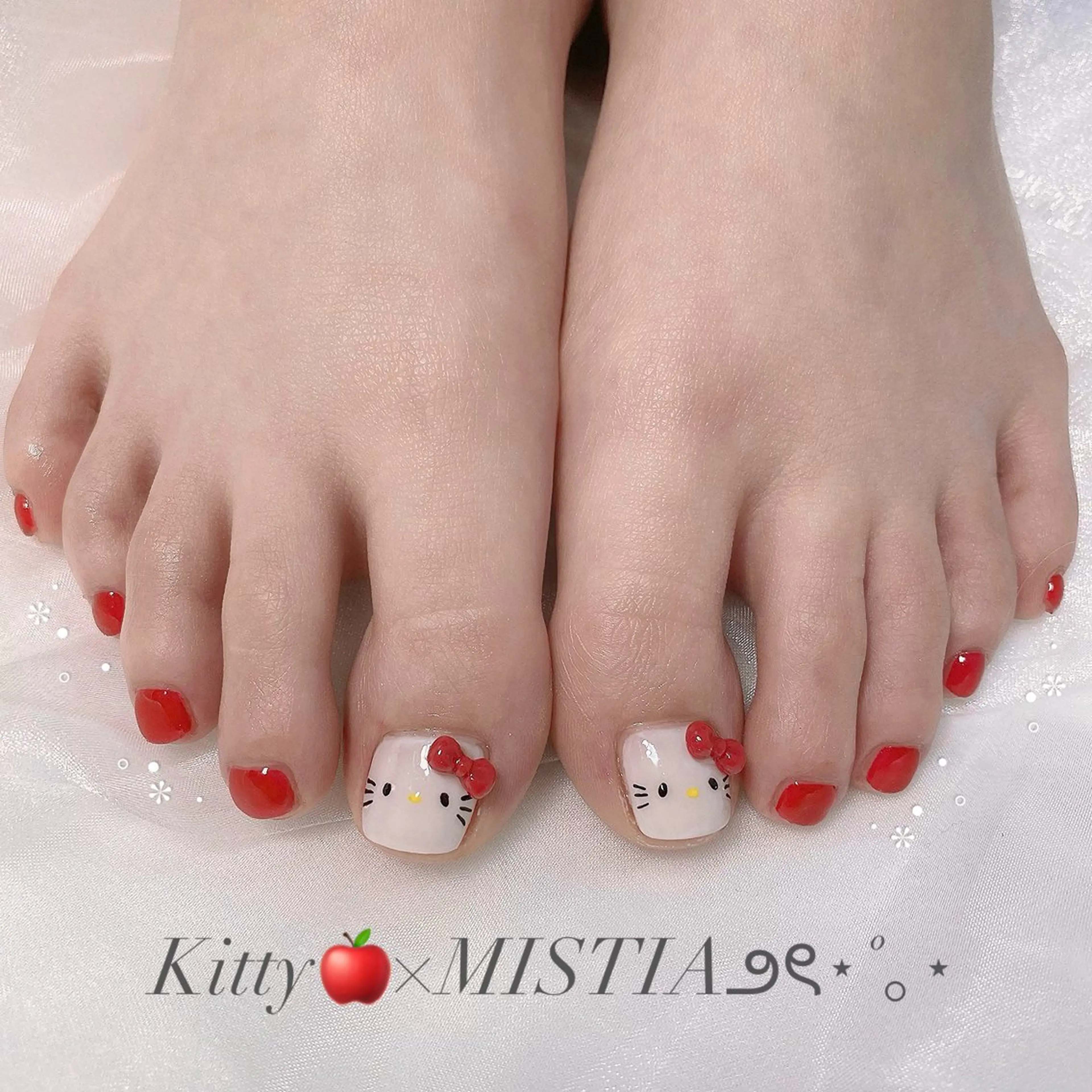 ネイル フットネイル 赤色 nail salon MISTIAのネイルデザイン