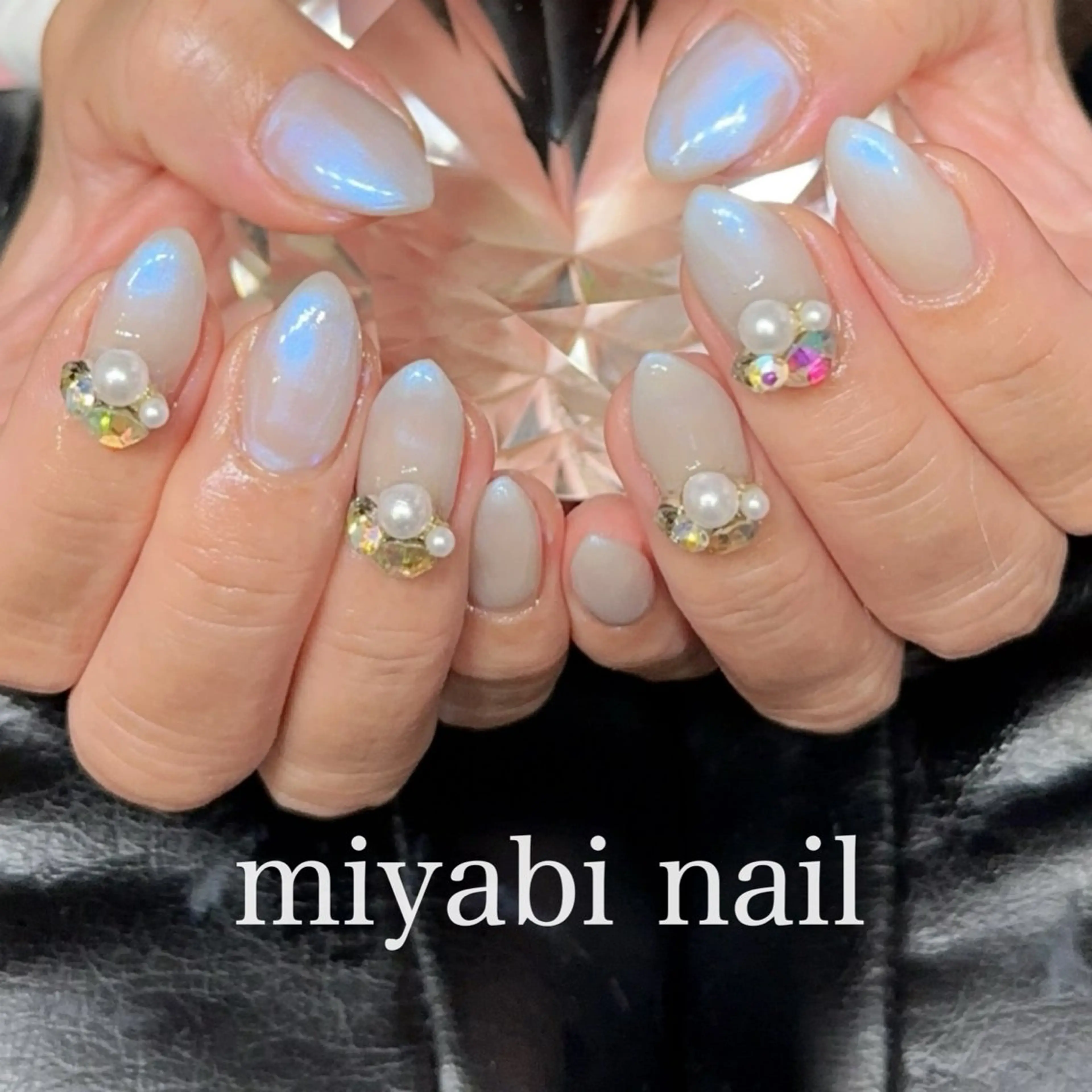 ネイル オーロラネイル ミラーネイル 持ち込み オフィスネイル ピンク miyabi nail 桂川駅近くのネイルデザイン