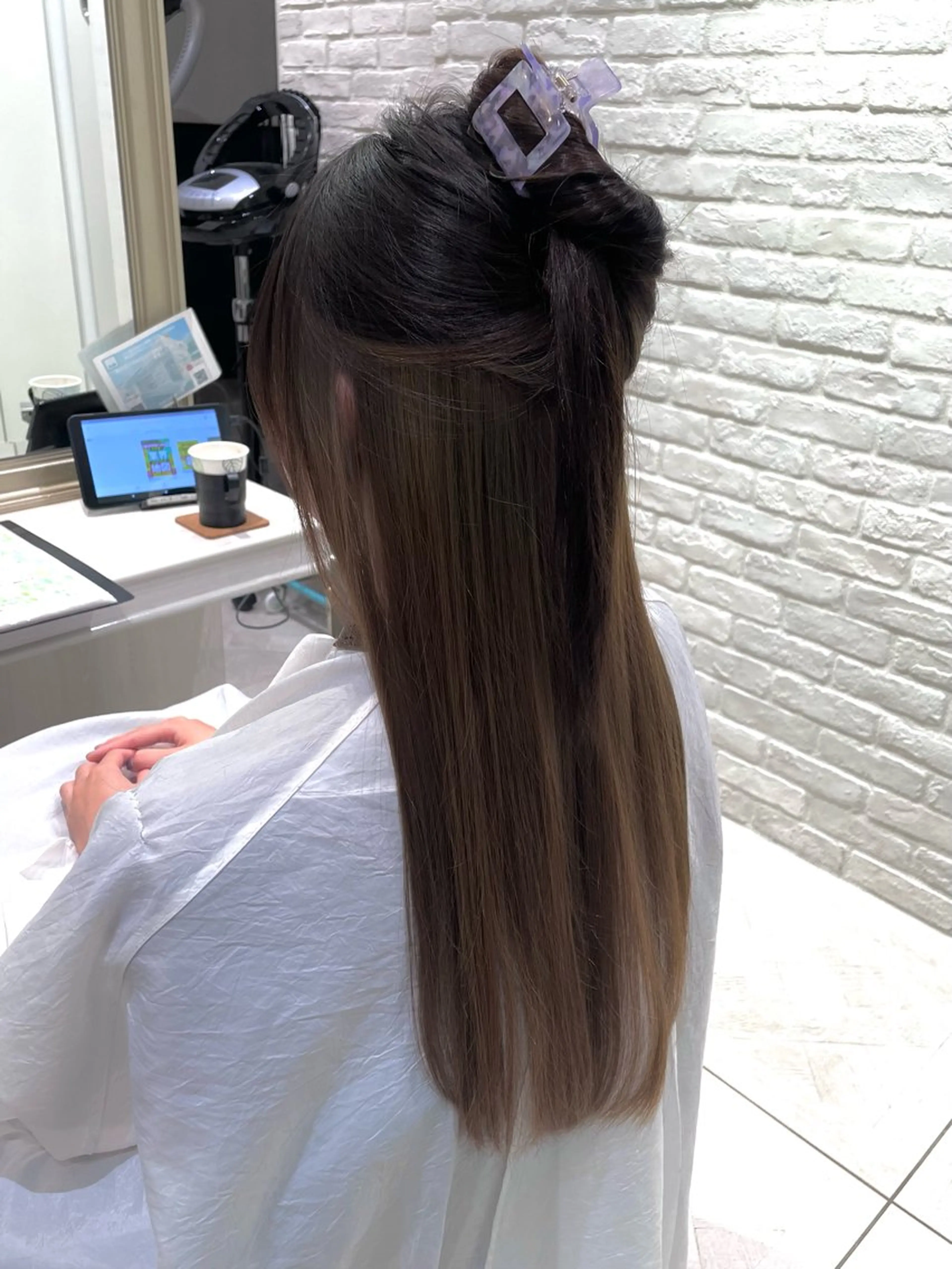 ロング カラー パク・ボミン小野リエ 韓国ハーフ🦊のヘアスタイル