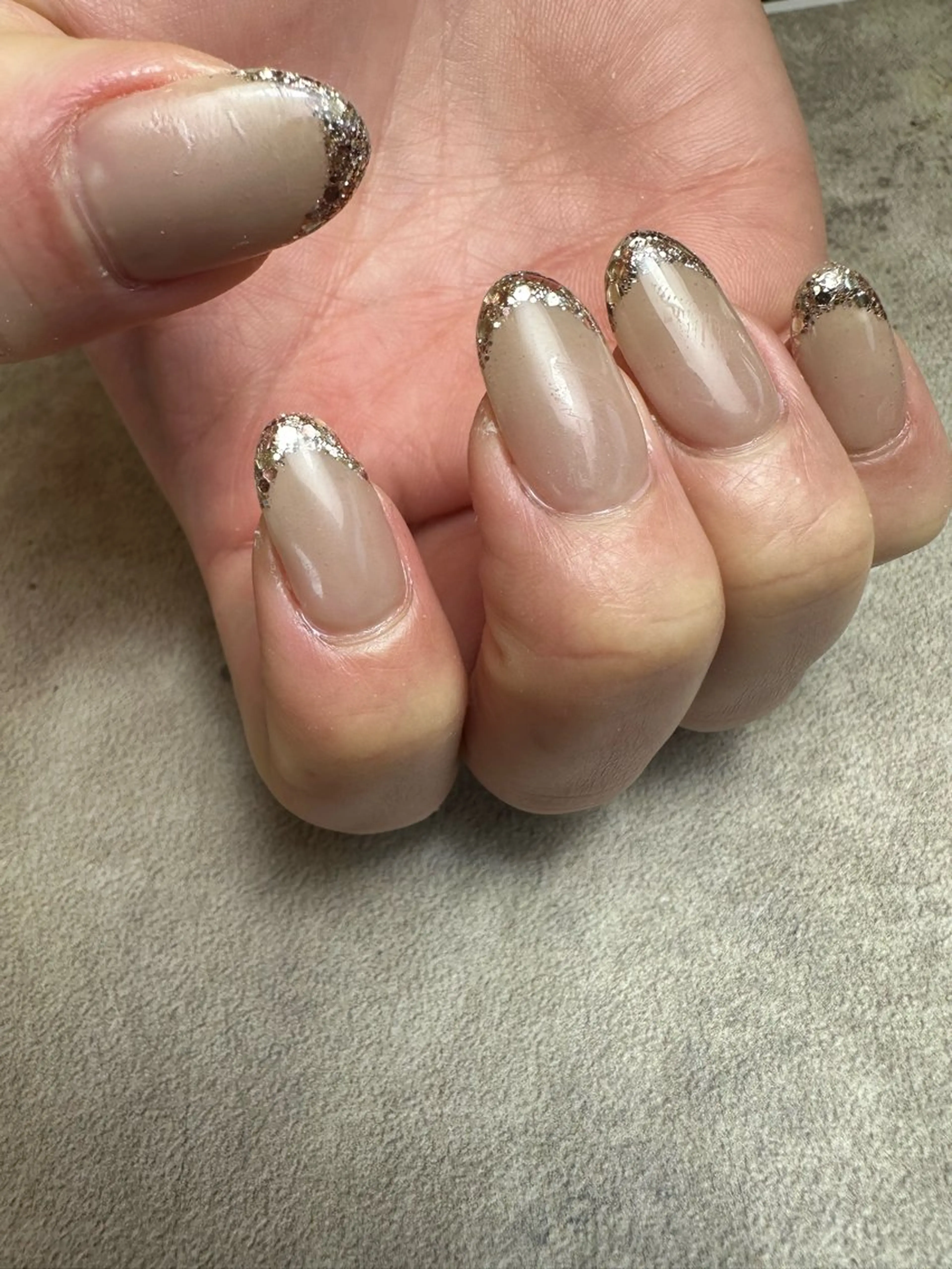 ネイル フレンチネイル ラメ(グリッター) nailroom Anmie.のネイルデザイン