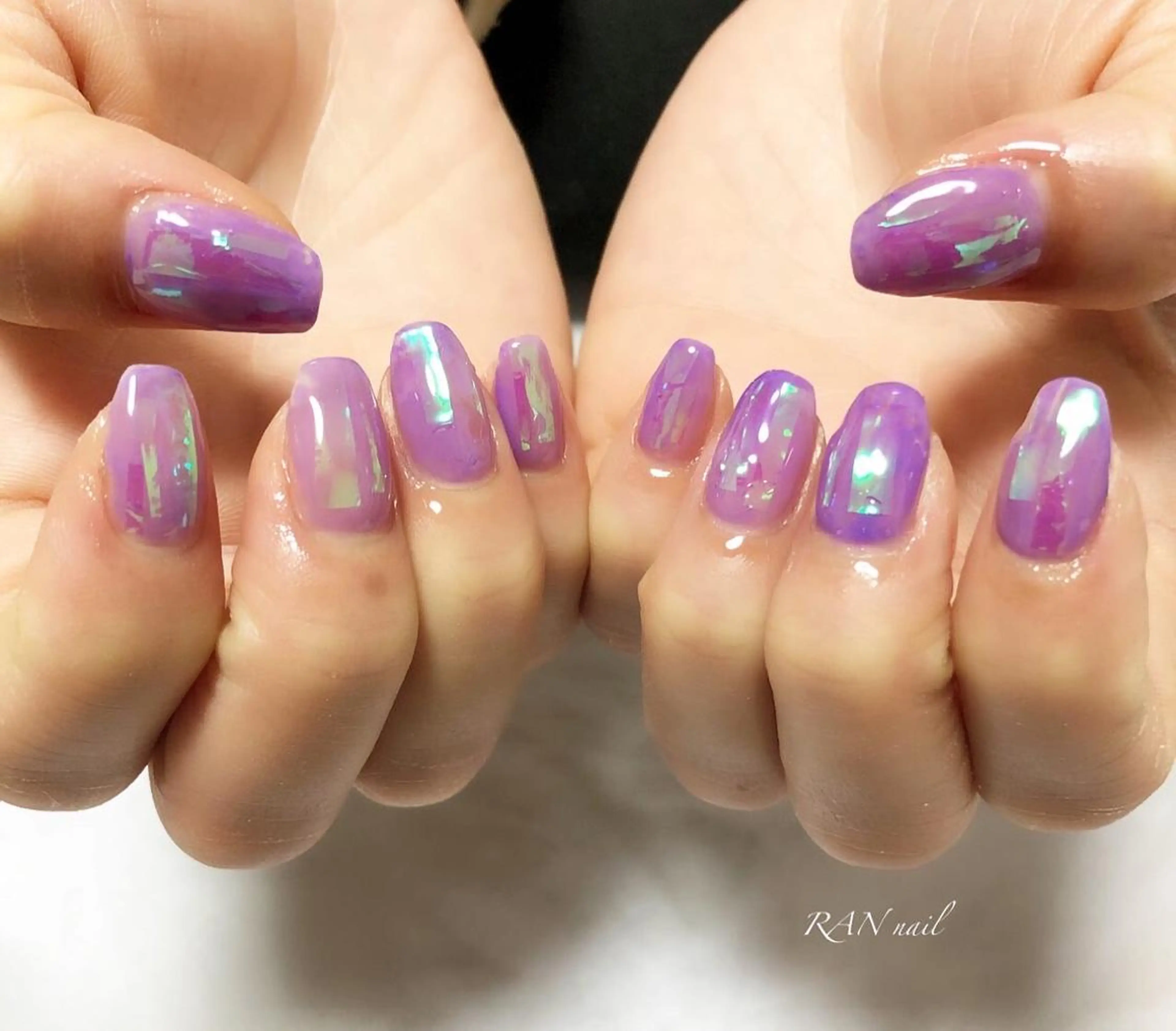 ネイル オーロラネイル クリアネイル フットネイル 氷ネイル・うるうるネイル マットネイル RAN nail 〜ランネイル〜所属・RAN nailのネイルデザイン