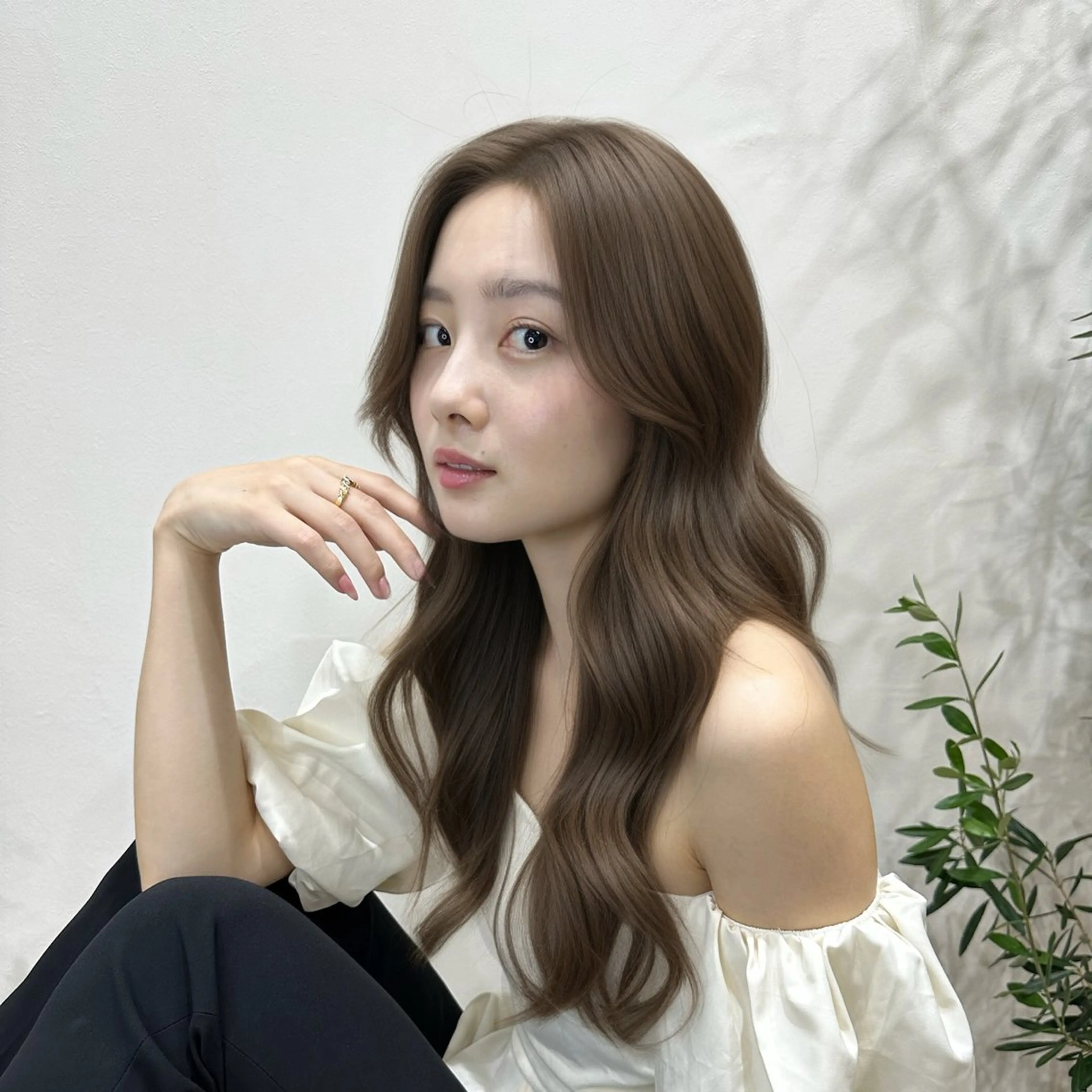 セミロング カラー パーマ カット ヘアカラー トリートメント コテ巻き/パーマ/艶 透明感/荻原凜太郎のヘアスタイル