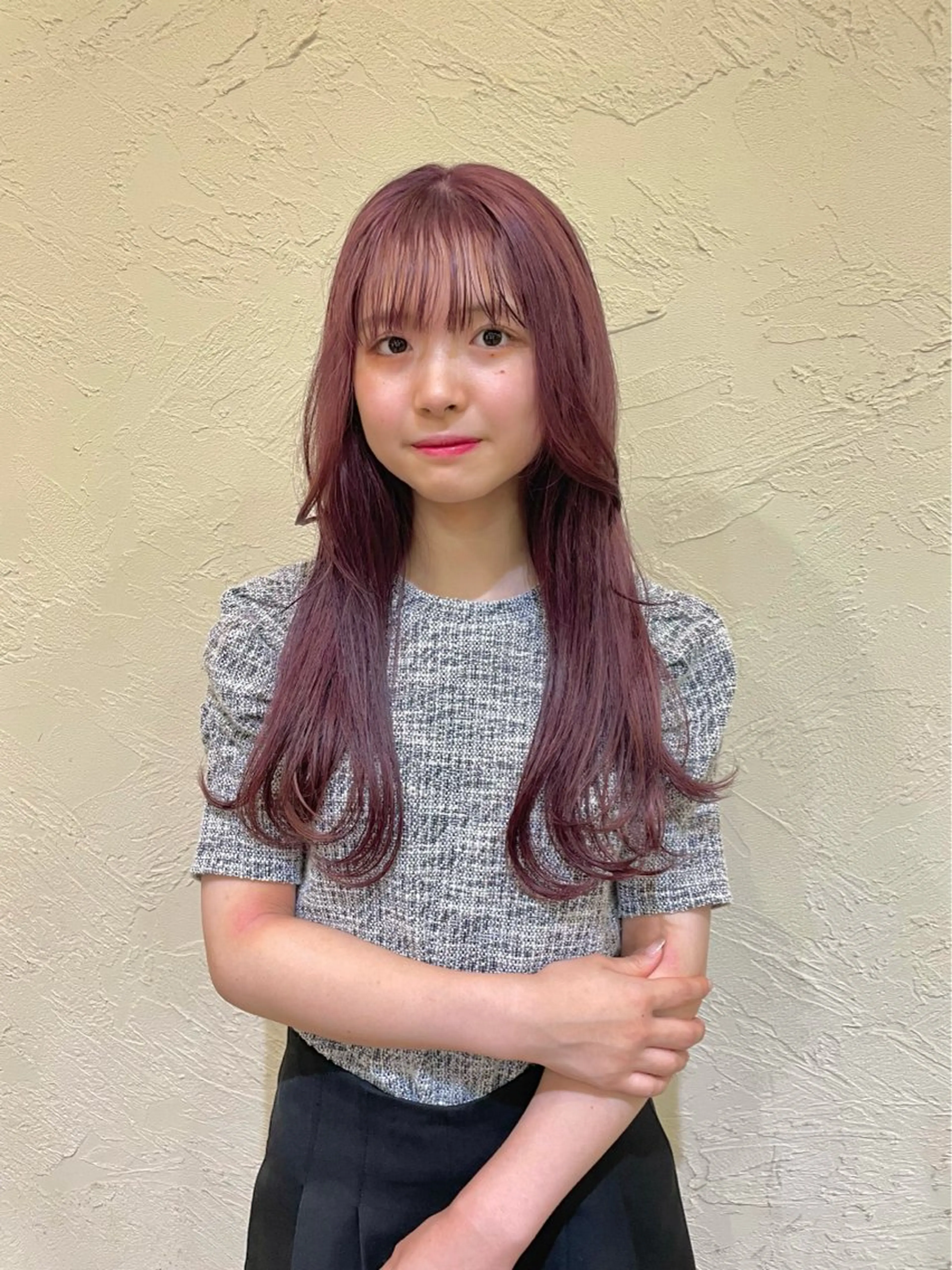 ロング カラー ピンクカラー パープルカラー ヘアカラー ハイトーン/デザイン カラー/るいのヘアスタイル