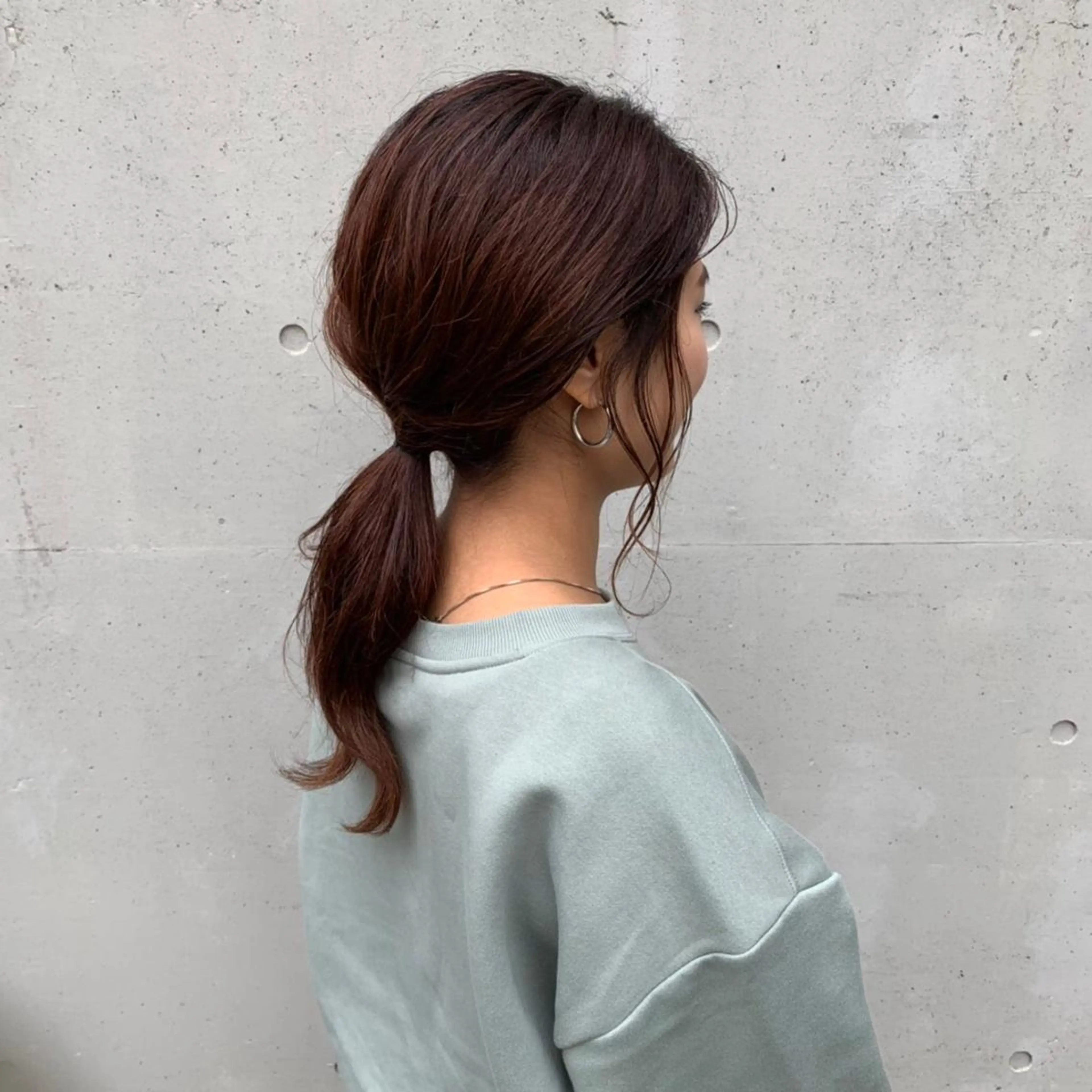 ロング カラー オレンジ レッドカラー カット ヘアカラー トリートメント 酸性縮毛矯正🧴韓国 レイヤー/髪質改善のヘアスタイル