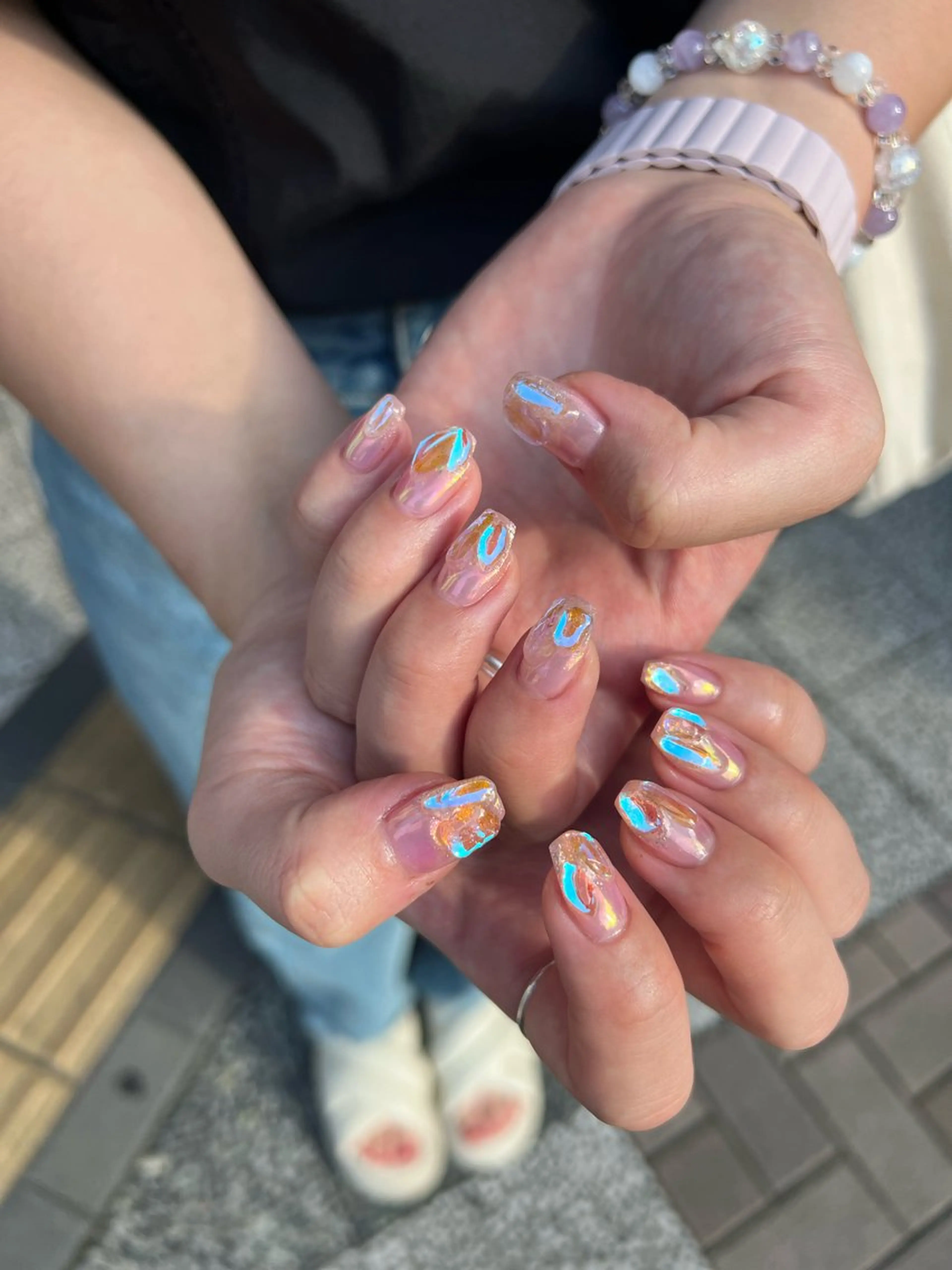 ネイル オーロラネイル ストーンネイル I Rのネイルデザイン