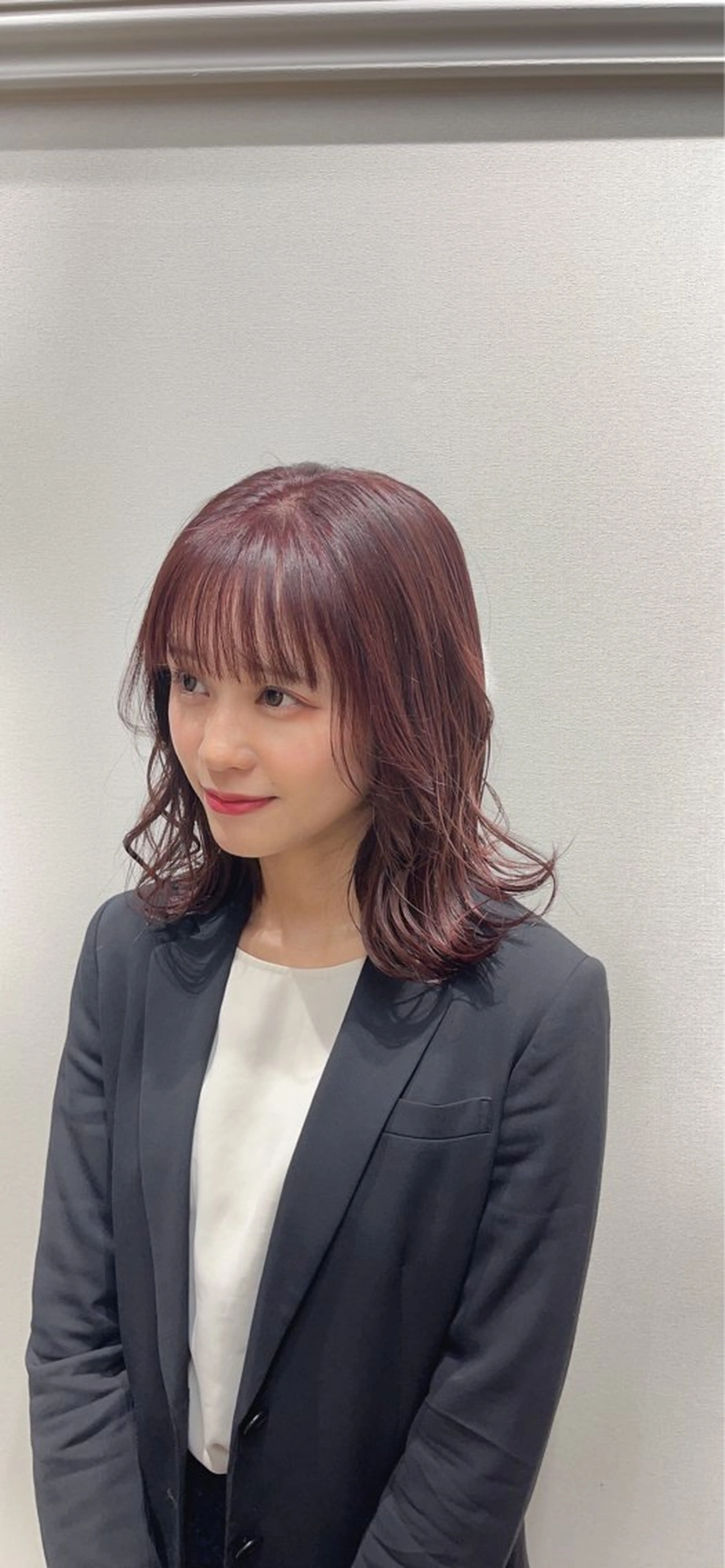 ミディアム ピンクブラウン Angelo Carino所属・ひらち まいののヘアスタイル