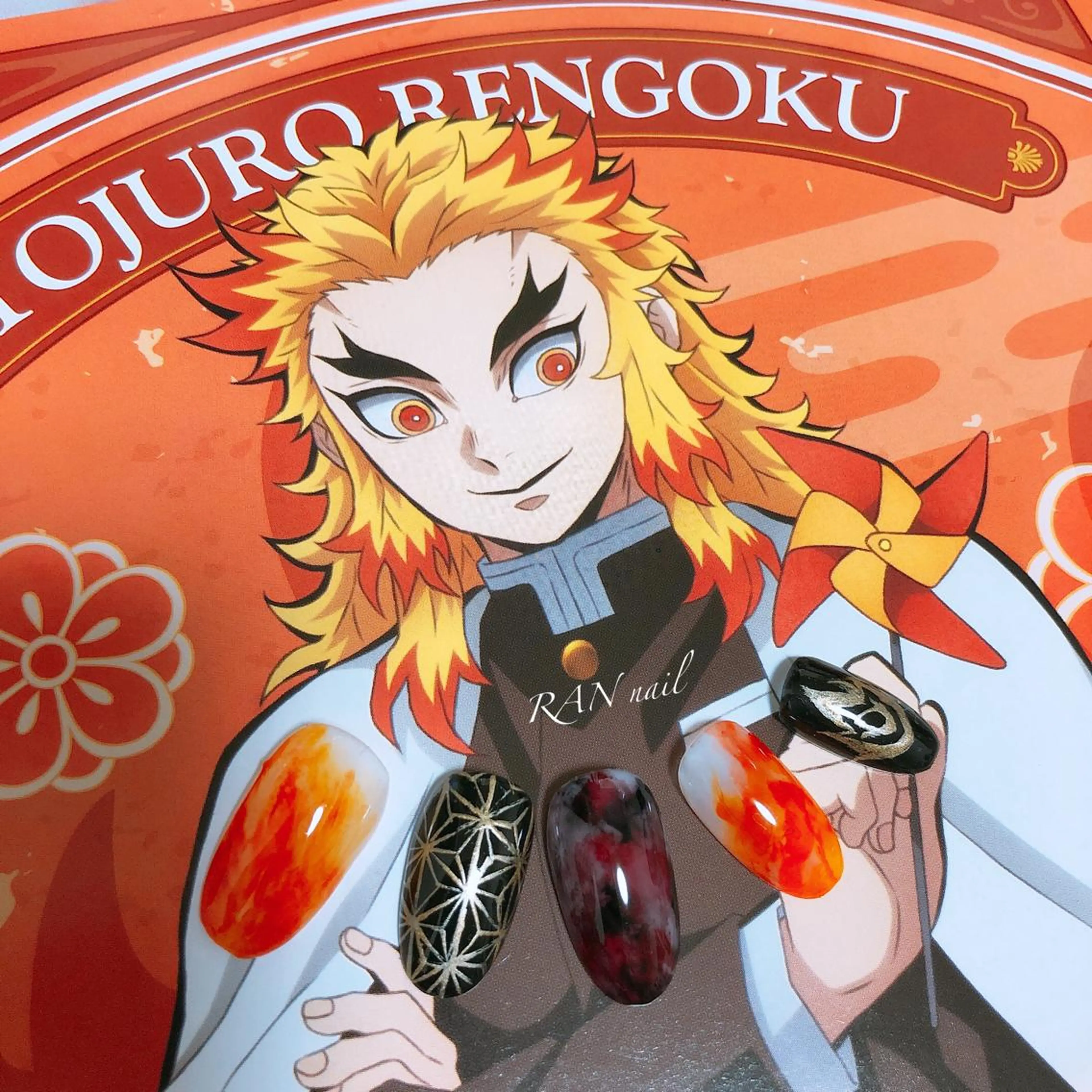 ネイル オレンジ 冬ネイル 黄色 ハンドネイル フットネイル RAN nail 〜ランネイル〜所属・RAN nailのネイルデザイン