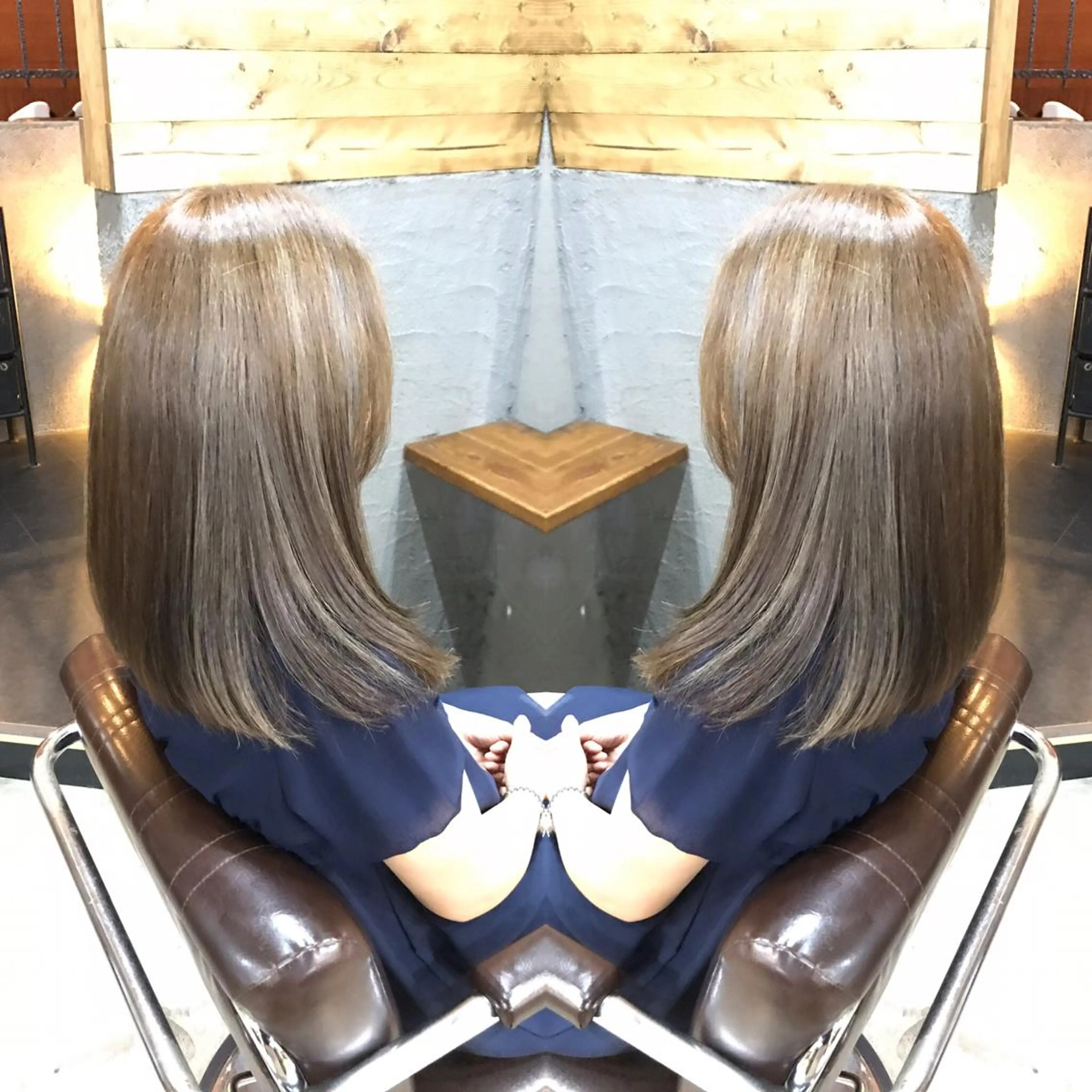 カラー グレージュ ハイライトカラー 正分 真美のヘアスタイル