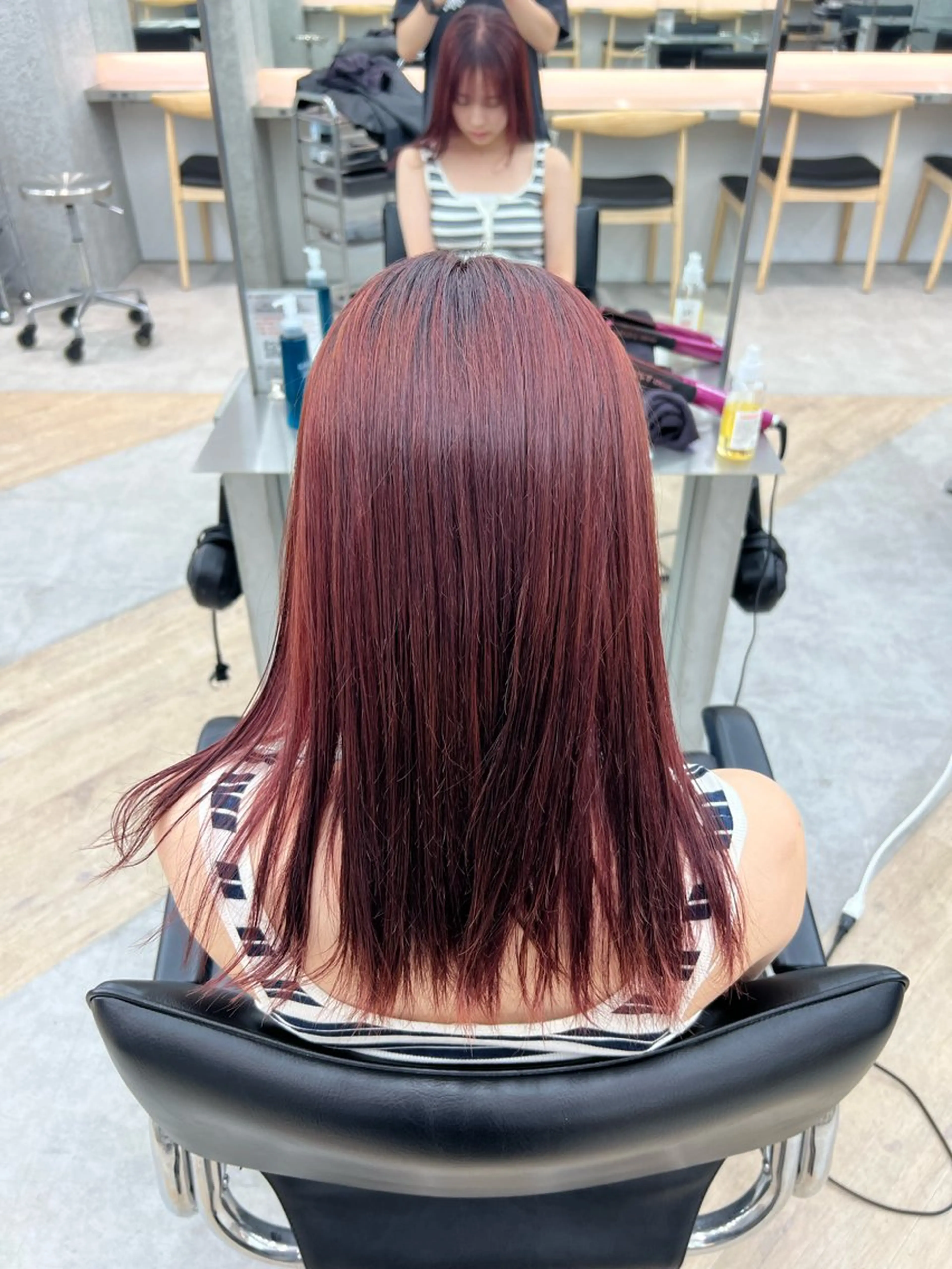 セミロング カラー ブリーチ ブリーチなしカラー 縮毛矯正 ヘアカラー 🌀toa/波巻き✨ /メンズパーマ／栄のヘアスタイル