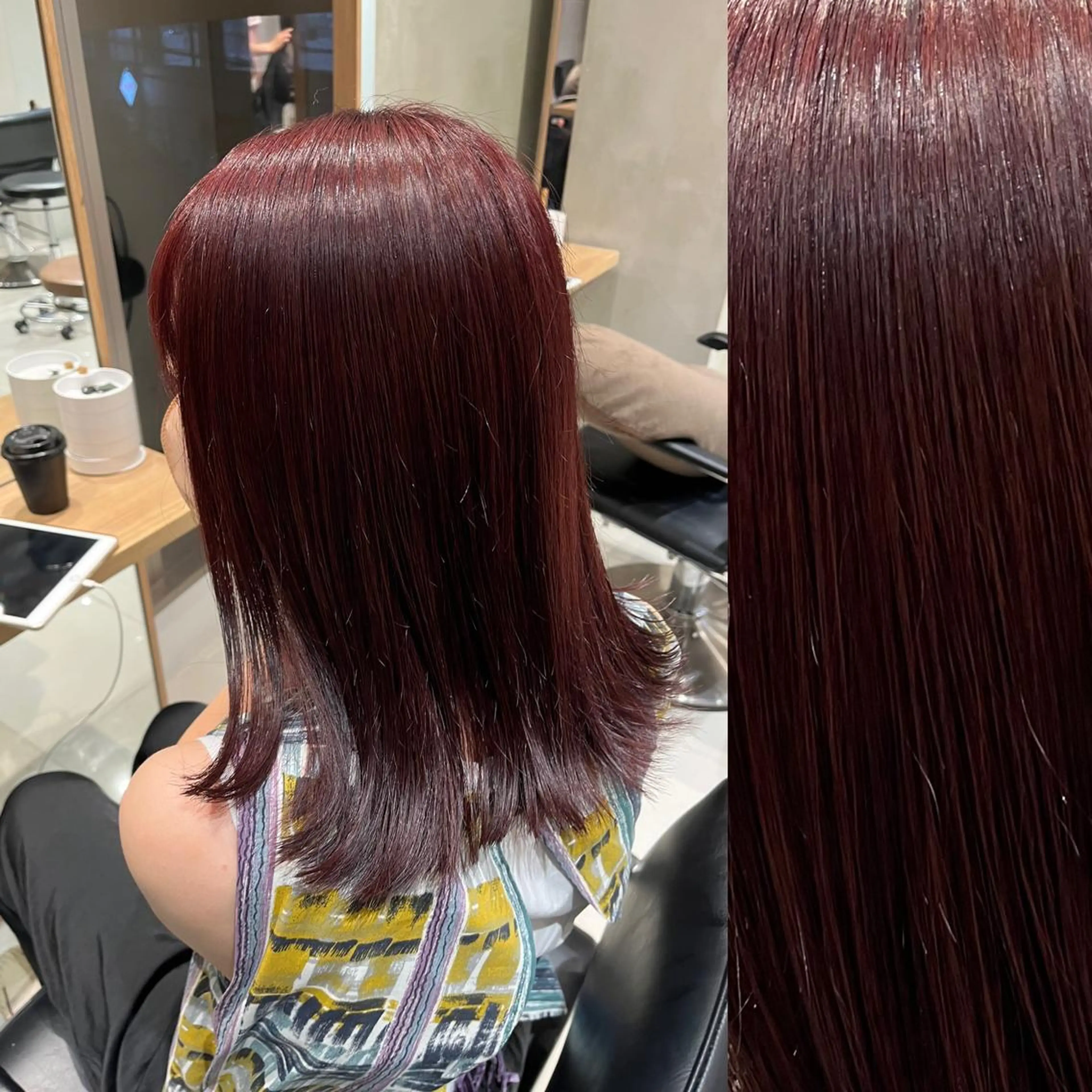 ミディアム カラー ヘアアレンジ ベージュカラー ブリーチ ブラウンカラー ケアブリーチ カシス stylist ◎RUKI.のヘアスタイル