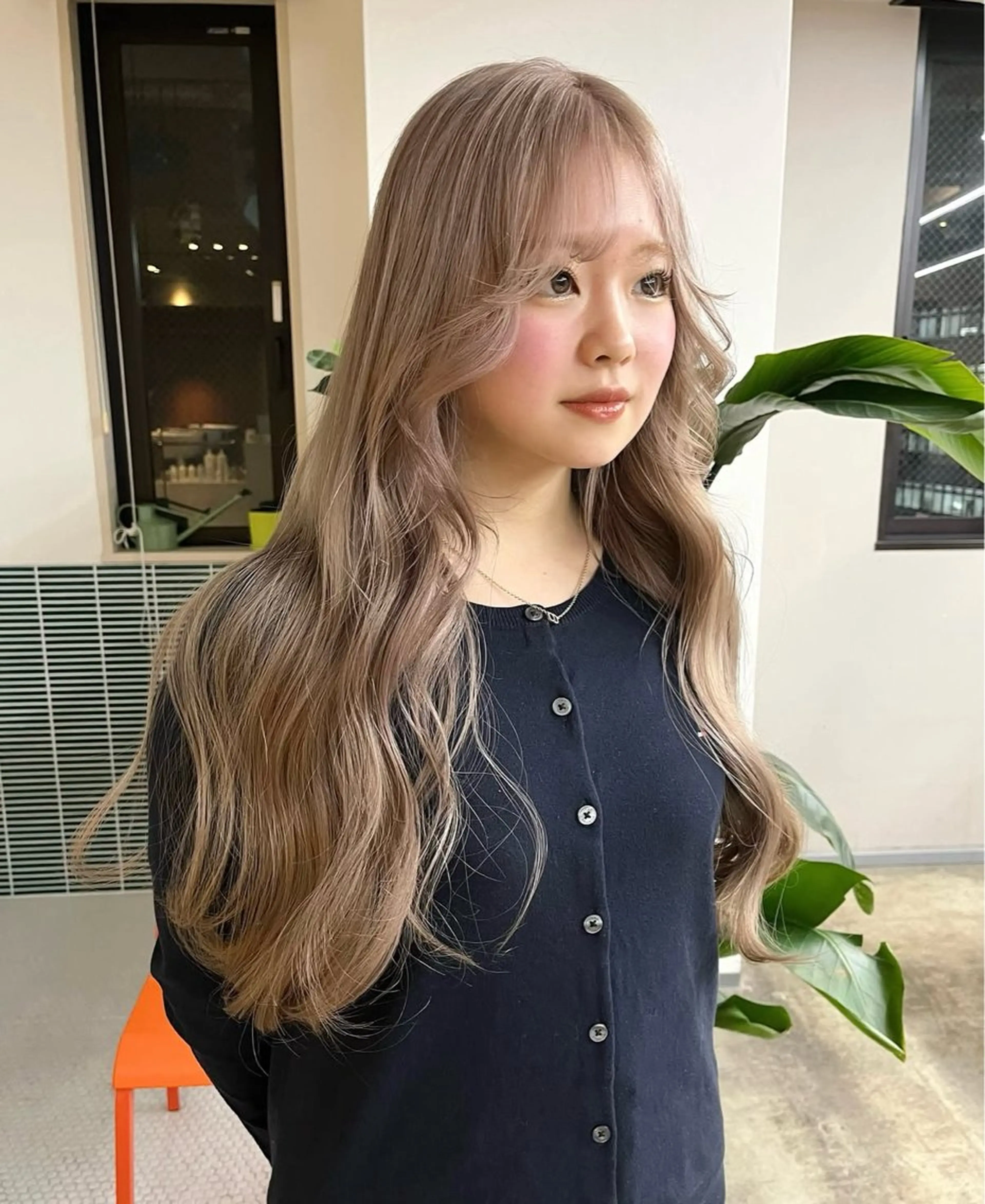 セミロング カラー ヘアアレンジ 縮毛矯正ブリーチ/ ベージュmamiのヘアスタイル