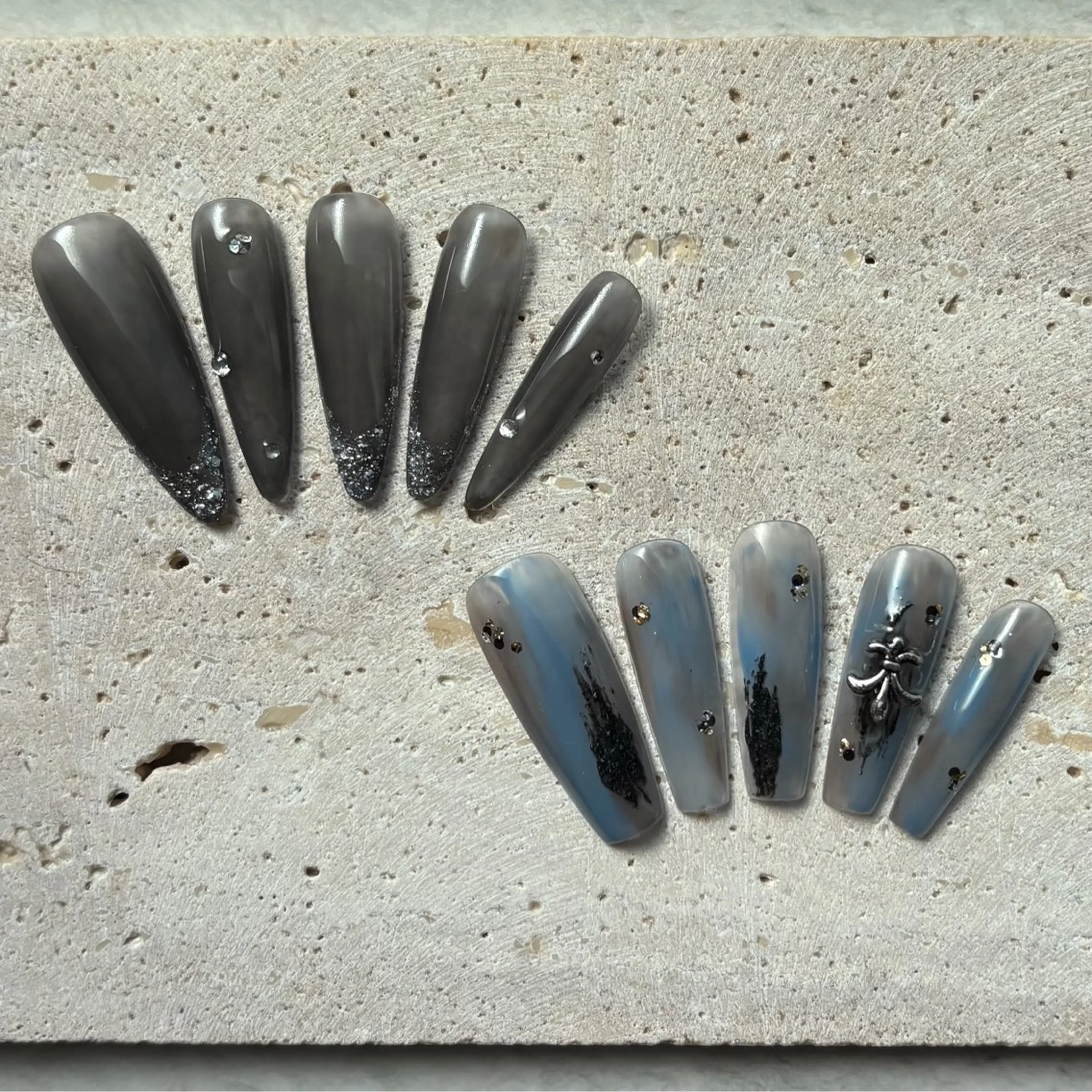 ネイル マグネットネイル ニュアンスネイル ワンホンネイル ハンドネイル zuki🌔nail ┆堺筋本町・心斎橋のネイルデザイン