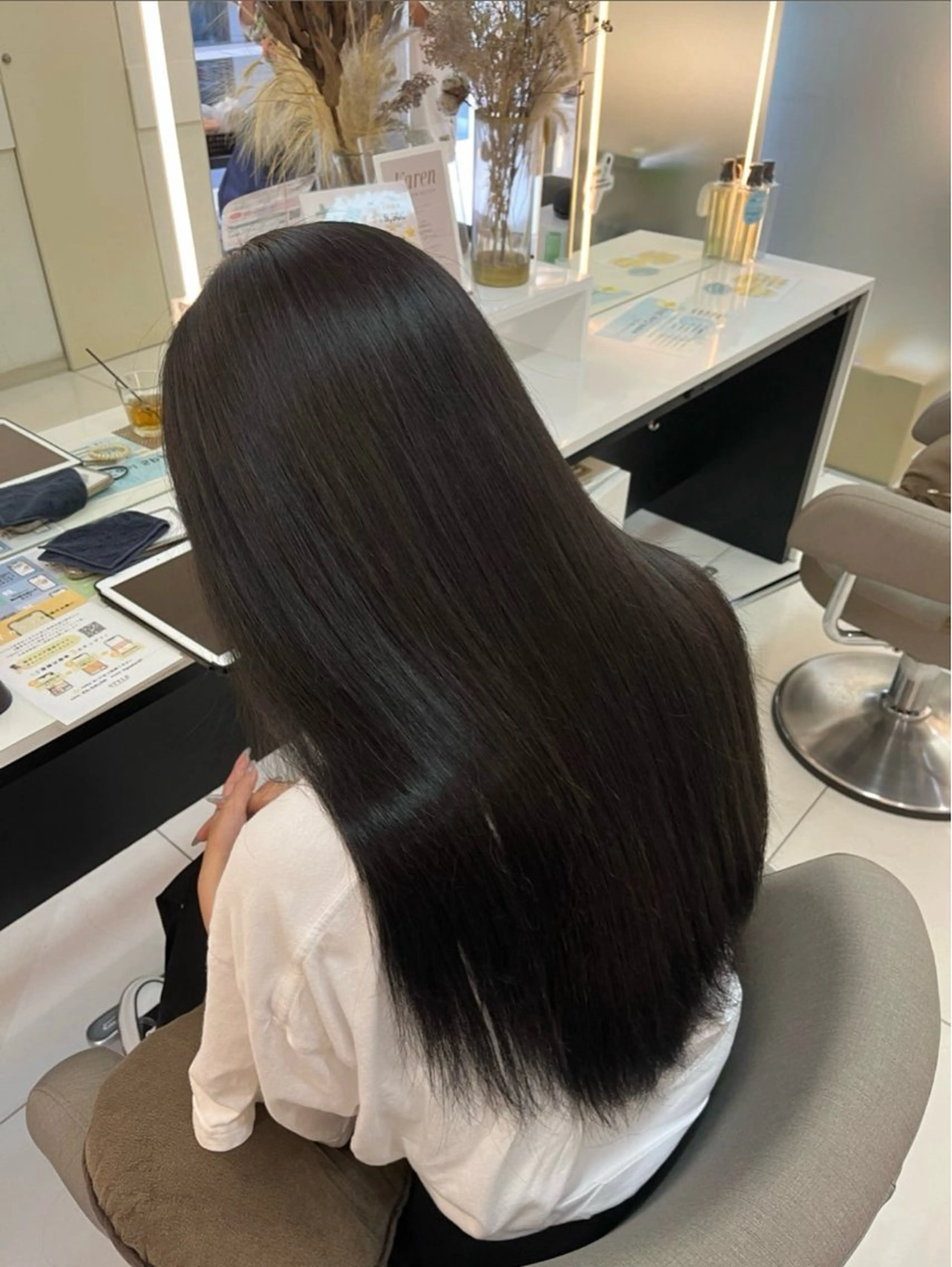 ロング 縮毛矯正 カット 縮毛矯正 コテ巻きパーマ/ 韓国レイヤー/ナオのヘアスタイル