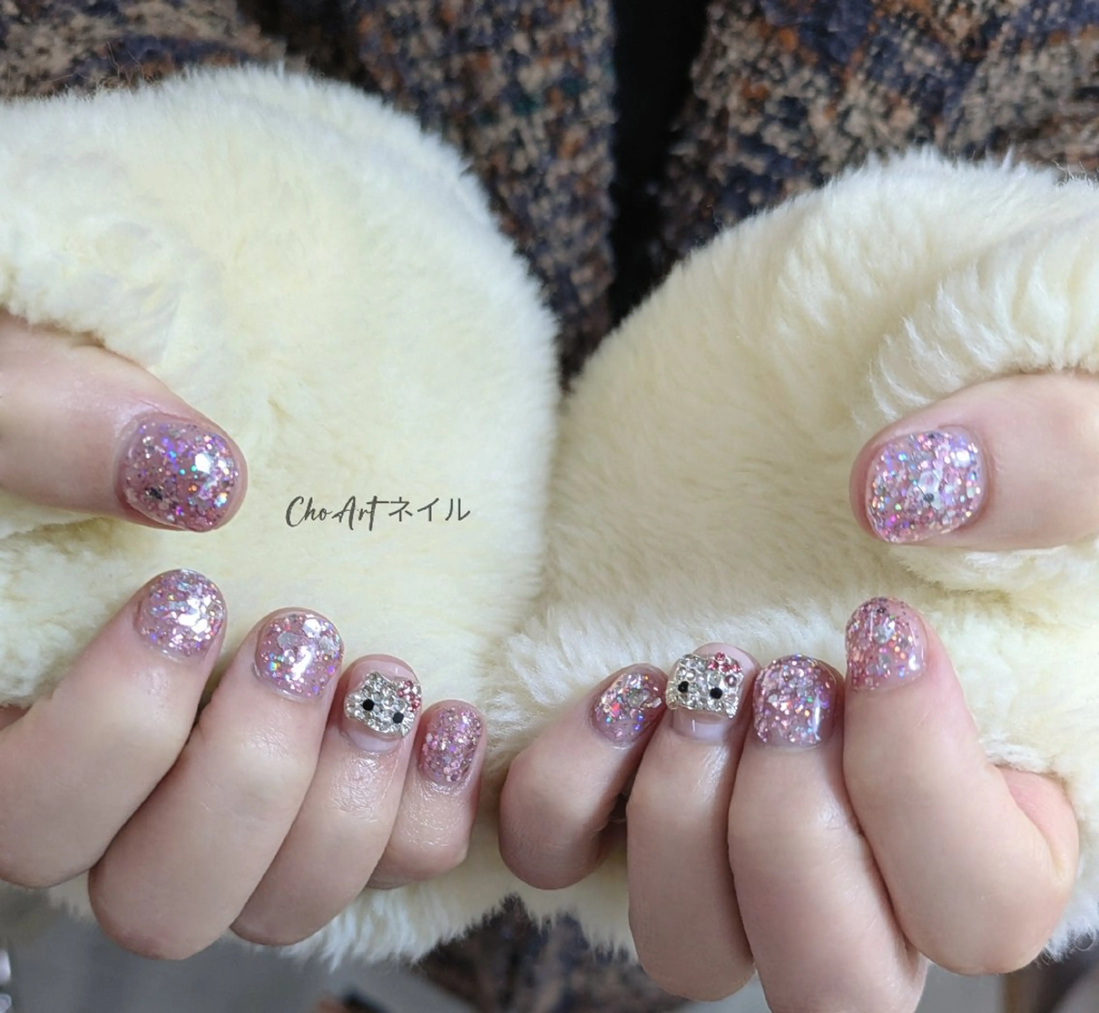 ネイル アートネイル ジェルネイル キラキラネイル ラメ(グリッター) マグネットネイル Cho Artネイル所属・ronronne .のネイルデザイン