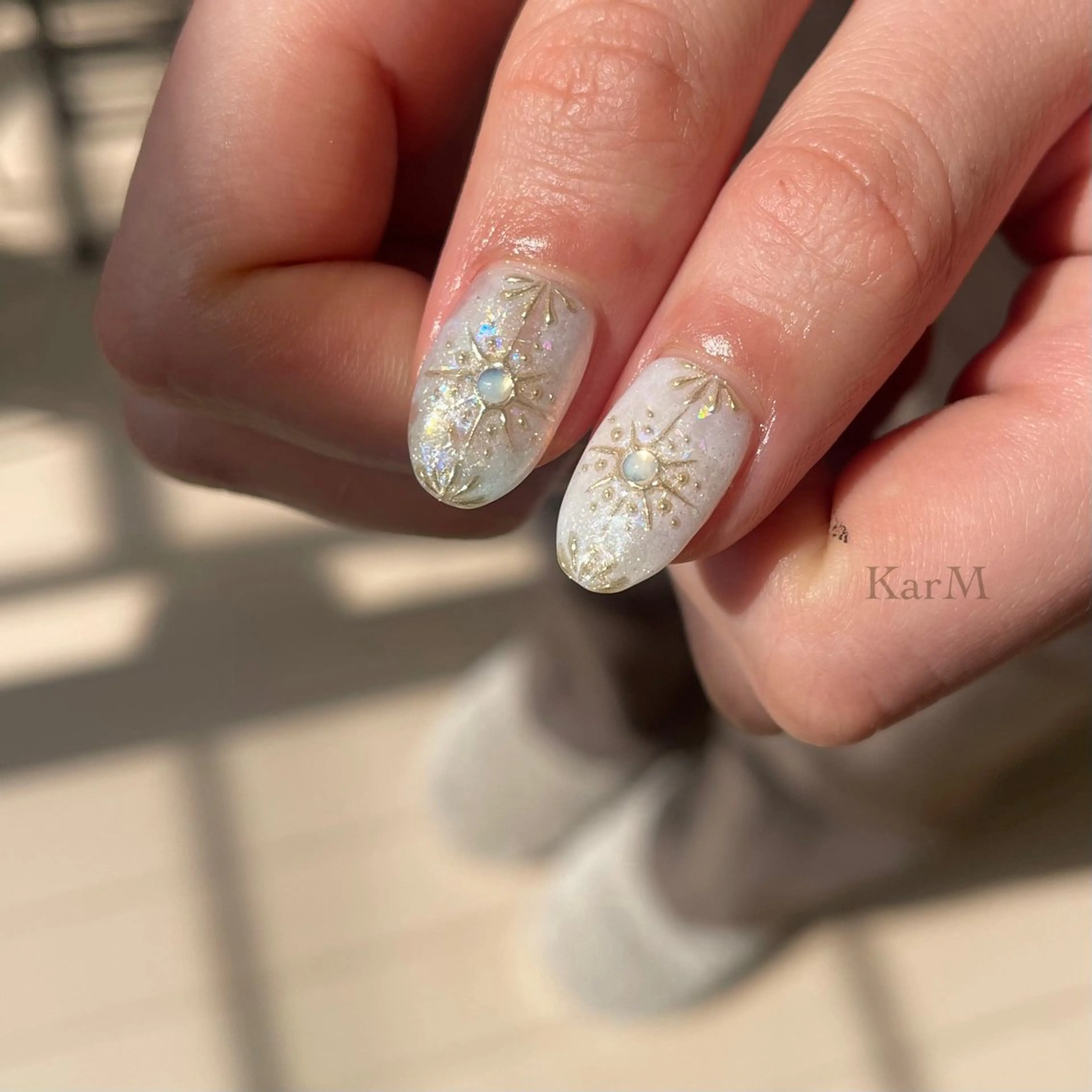 ネイル アートネイル オーロラネイル チークネイル フラッシュネイル フレンチネイル ハンドネイル ogino karinのネイルデザイン