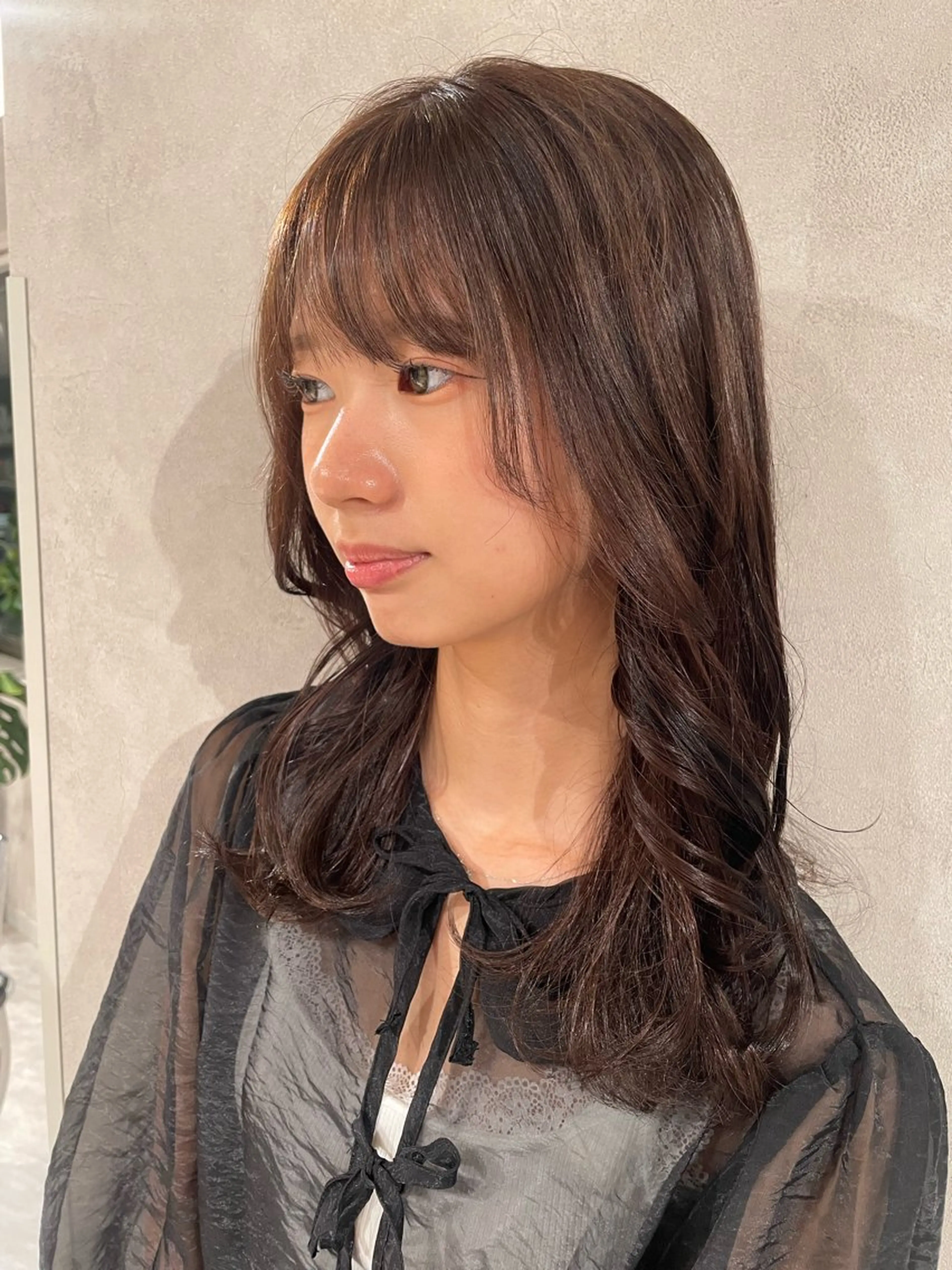 セミロング カラー ブリーチ ブラウンカラー 🪩サクヤ🪩暗髪 カラー/ワイドバングのヘアスタイル