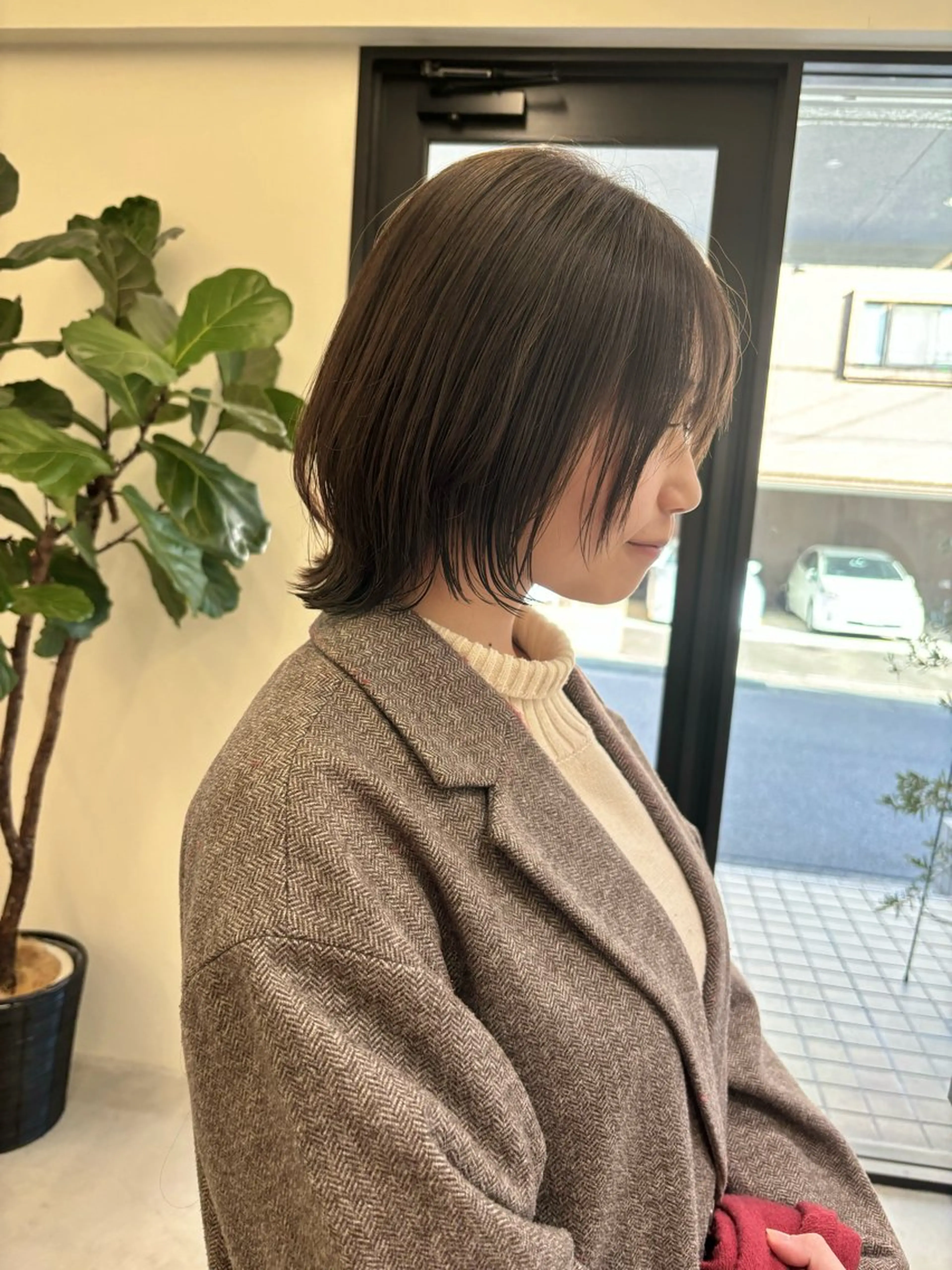 ミディアム ボブレイヤー ボブ くびれヘア レイヤーカット カット ヘアカラー トリートメント 鈴村祐也/ショート /縮毛矯正のヘアスタイル