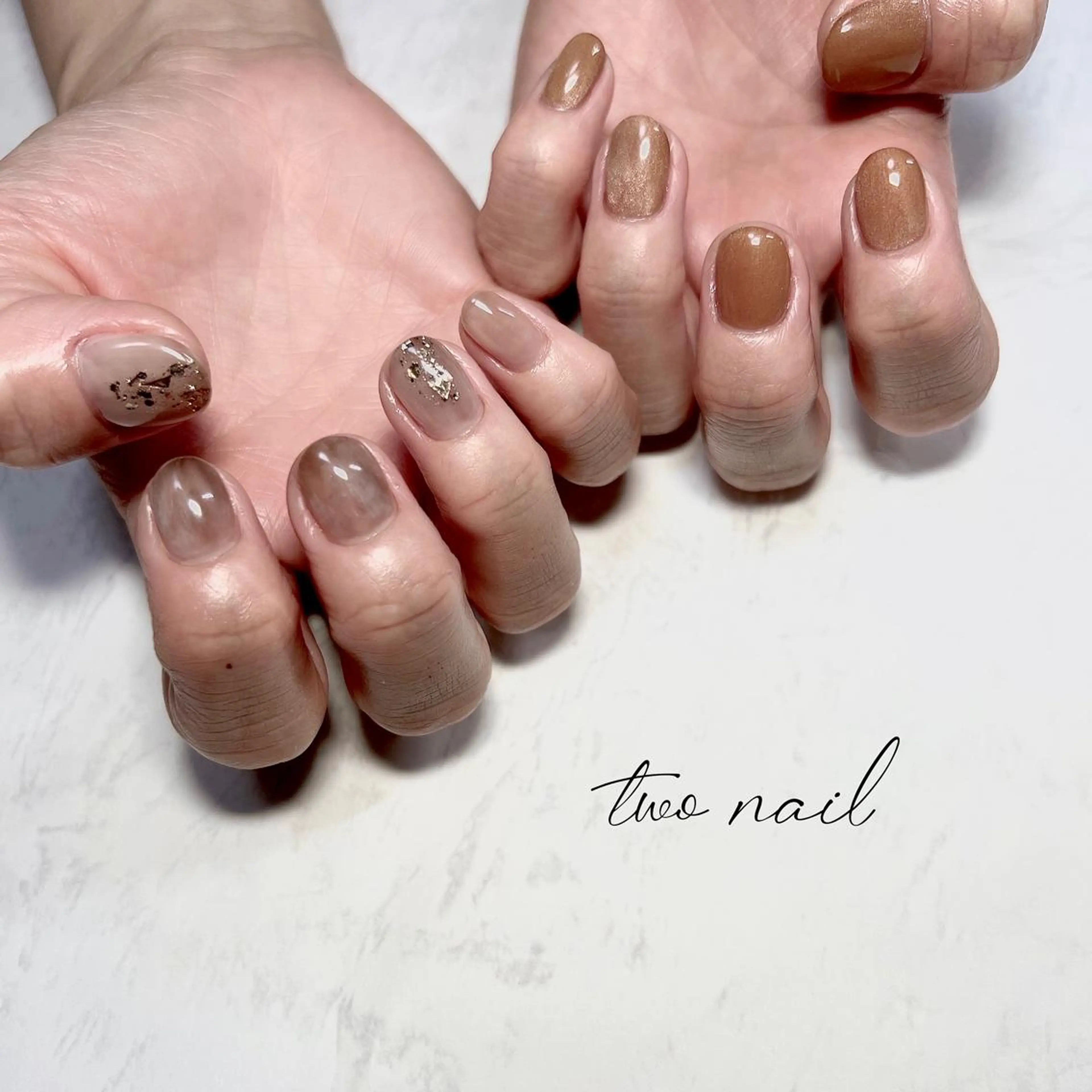 ネイル アートネイル フットネイル ハート マグネットネイル ニュアンスネイル two nailのネイルデザイン