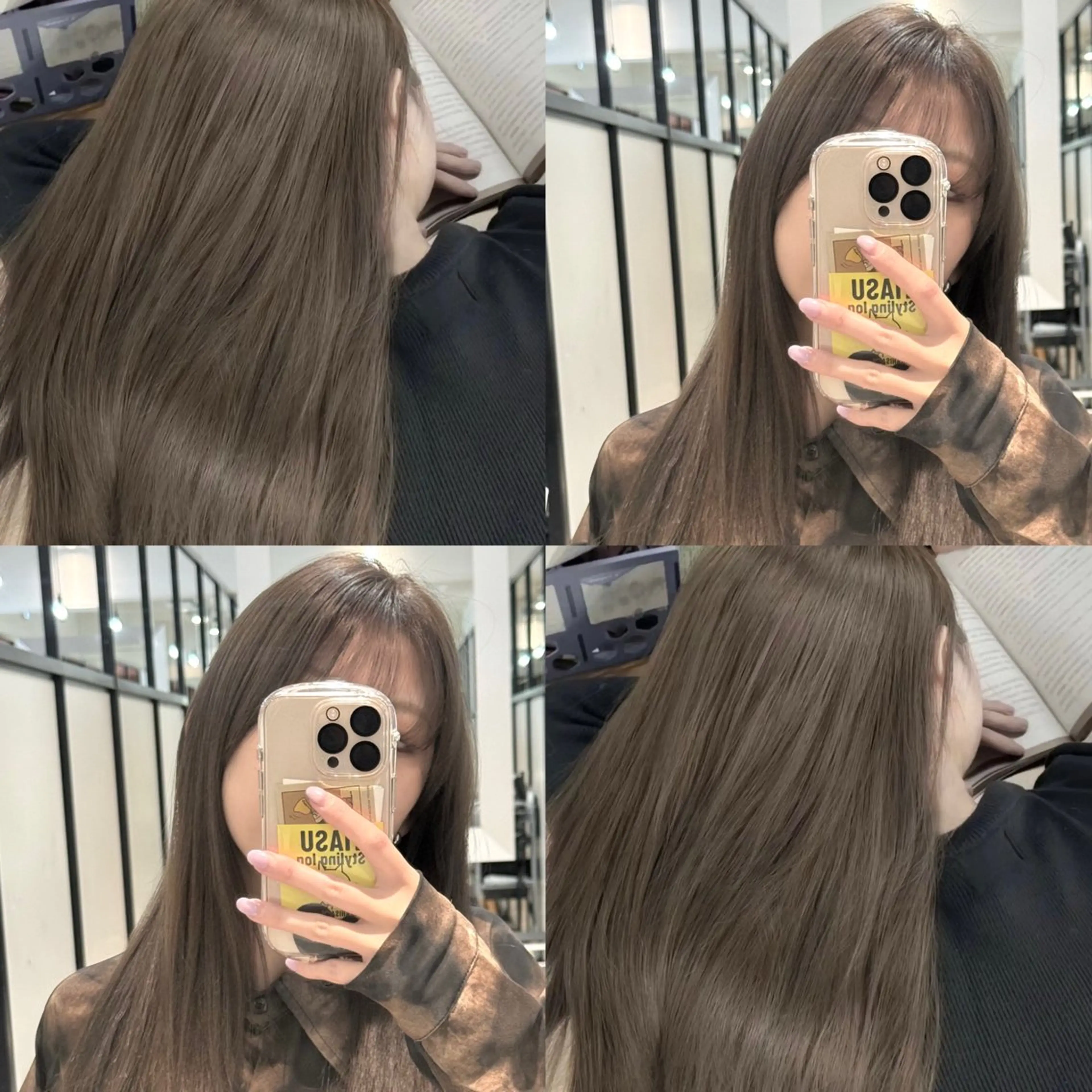 ロング カラー アッシュ オリーブアッシュ カット ヘアカラー トリートメント グレージュ/透明感/ 韓国ヘア/RISAのヘアスタイル