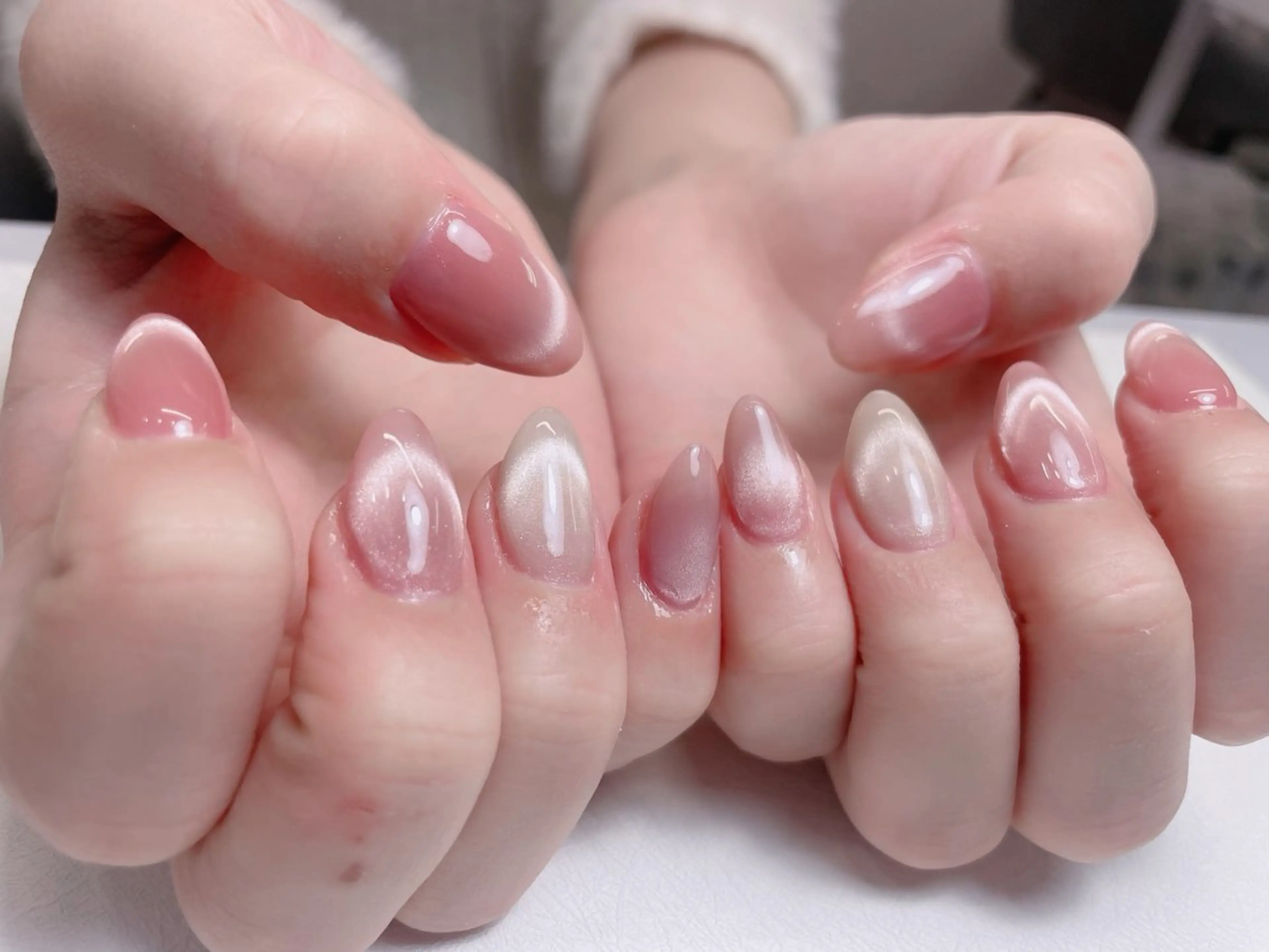 ネイル チークネイル 長さ出し フレンチネイル ジェルネイル ガーリー 中野駅から2分 MEO NAILのネイルデザイン