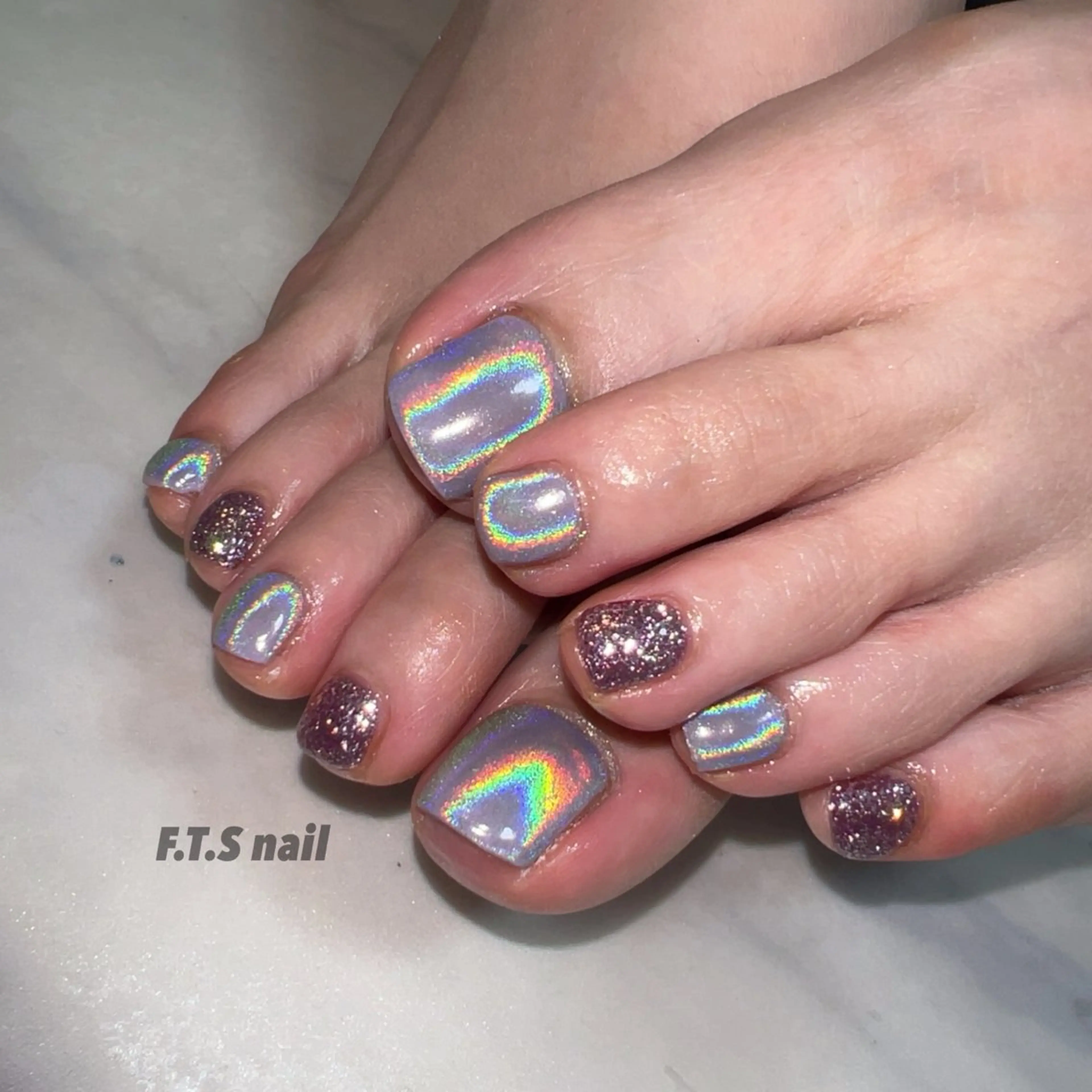 🌸フット　ワンカラー【マグネット、パウダーカラー、ラメ】2色OKの写真