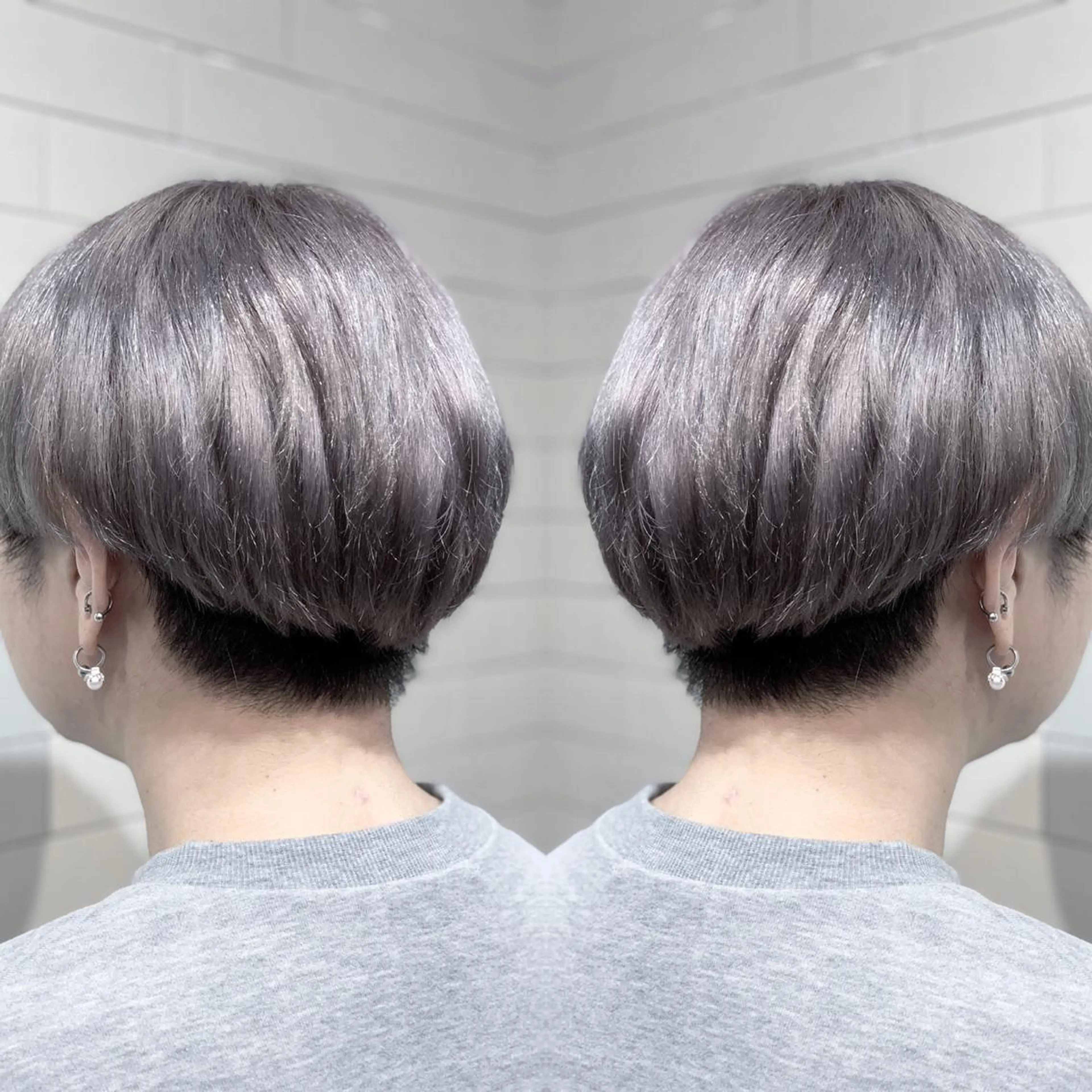 ショート カラー ヘアアレンジ 髪質改善×ハイトーン 中田啄也のヘアスタイル