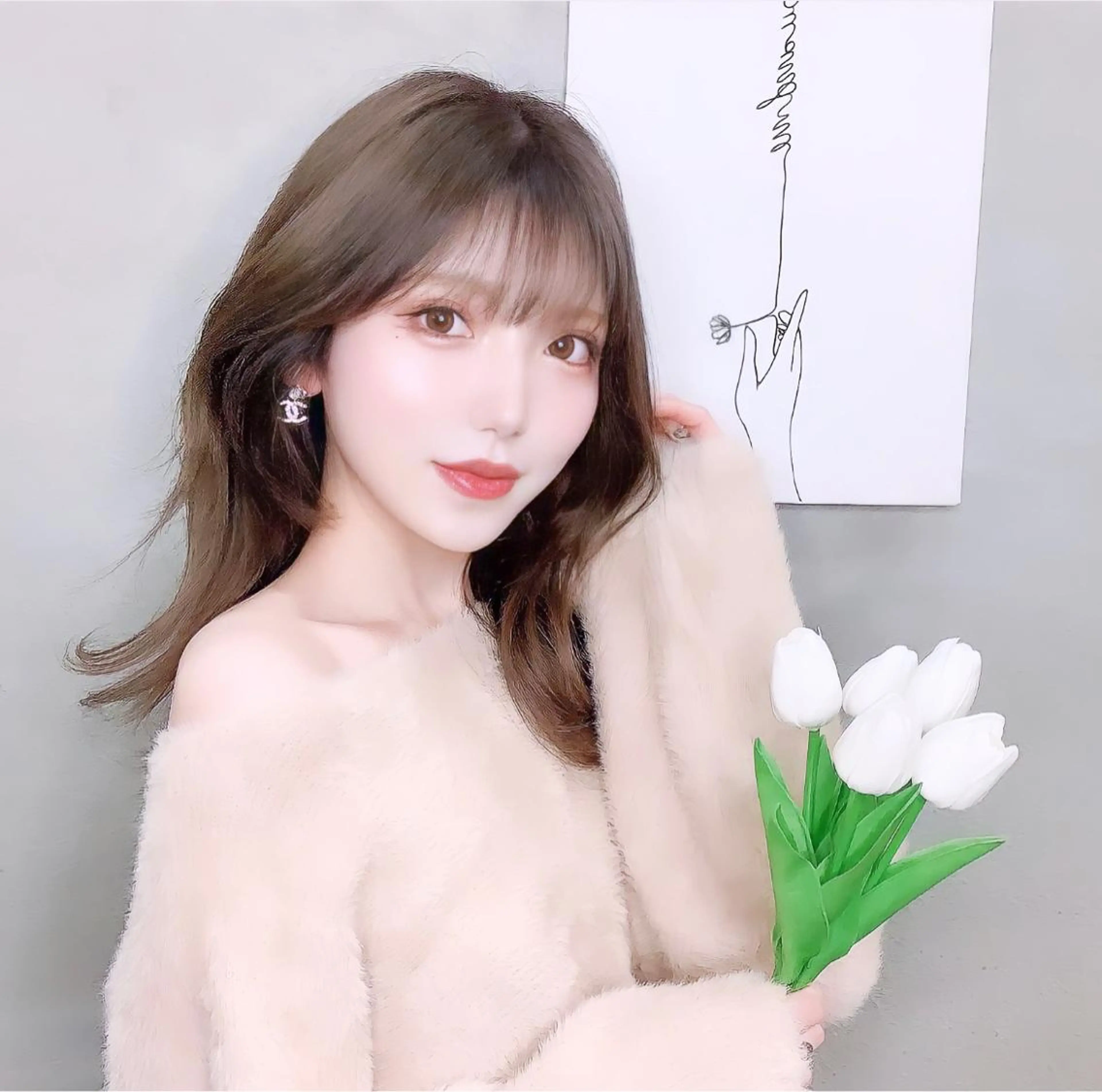 セミロング カラー ベージュカラー ブラウンカラー 透明感カラー ミルクティーベージュ くびれヘア カット ヘアカラー トリートメント 透明感カラー× 小顔カット♡ヒデさんのヘアスタイル