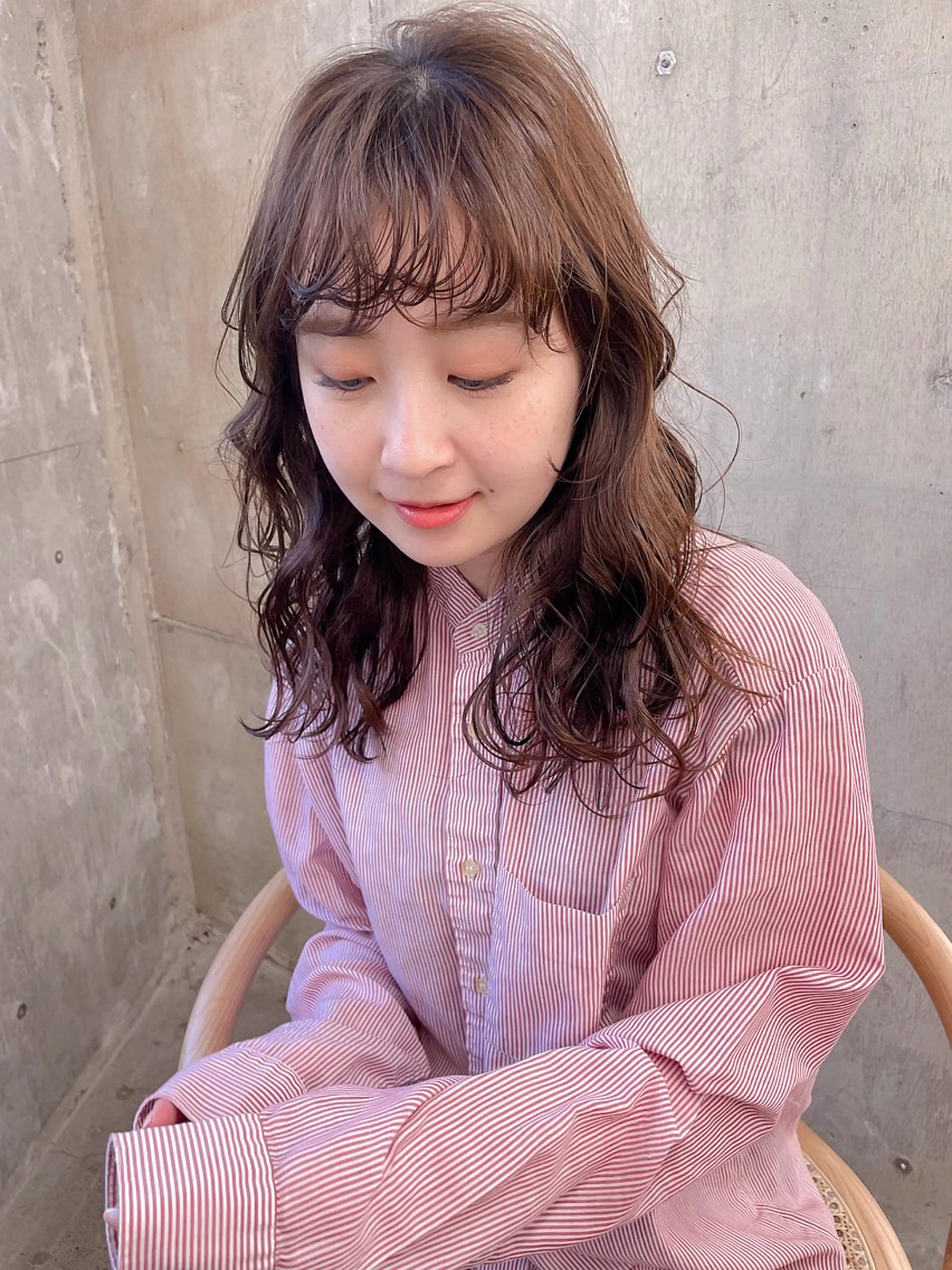 パーマ ニュアンスパーマ ボブ/ミディアム 親しみやすさ/さくらのヘアスタイル