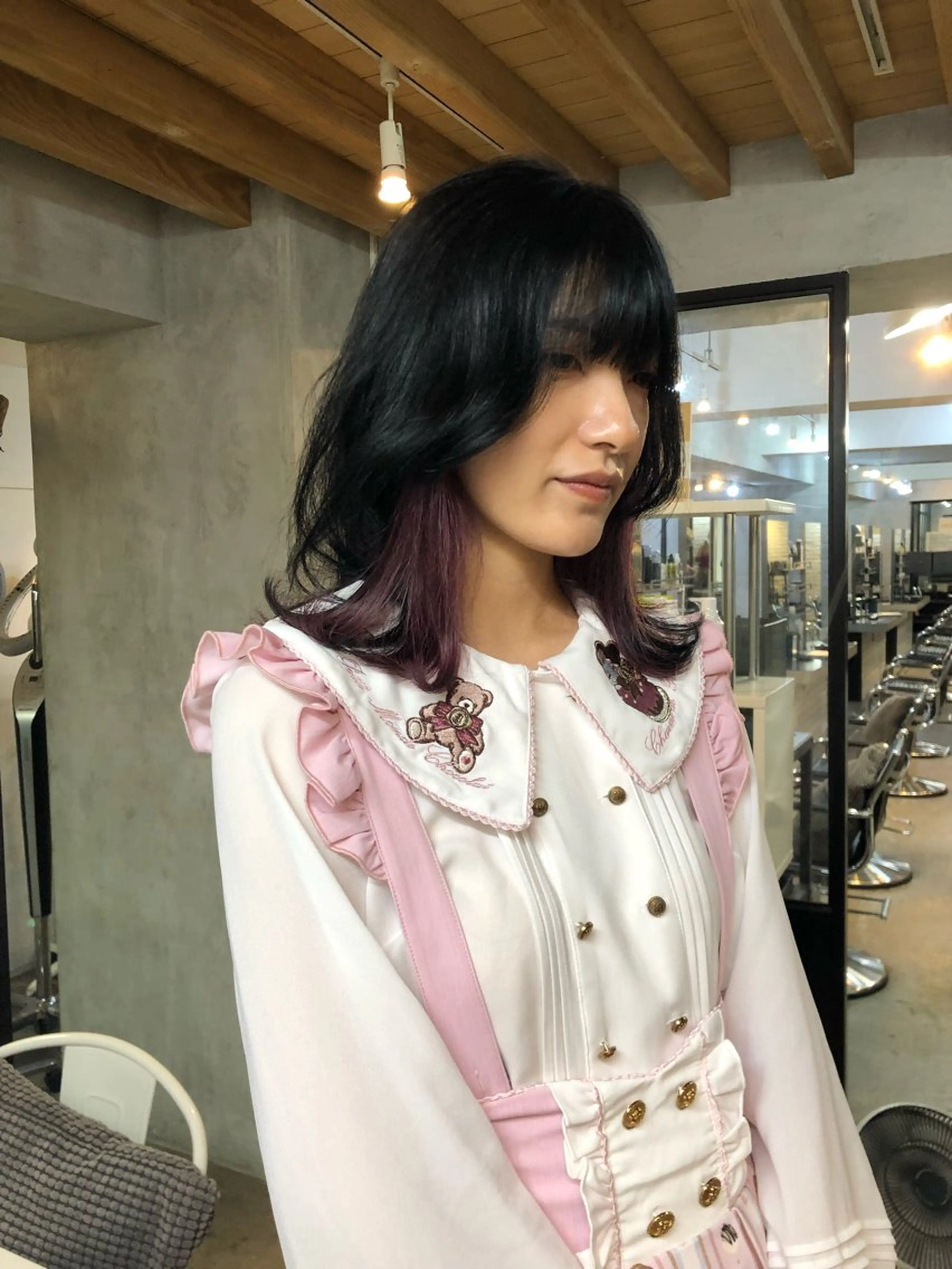 セミロング カラー 飯田 晟恭のヘアスタイル