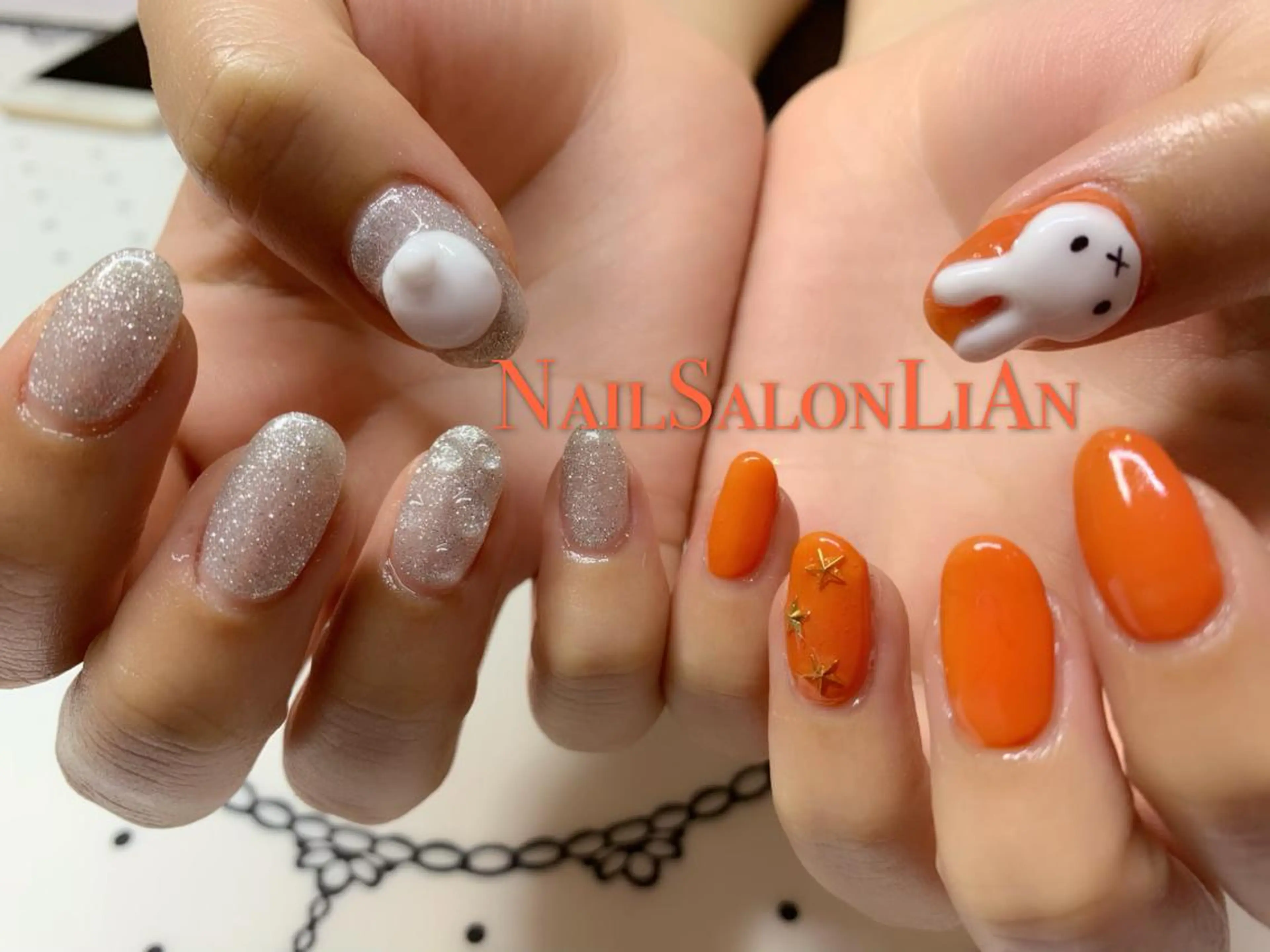 ネイル アートネイル 持ち込み シンプルネイル ストーンネイル NailSalon LiAnのネイルデザイン