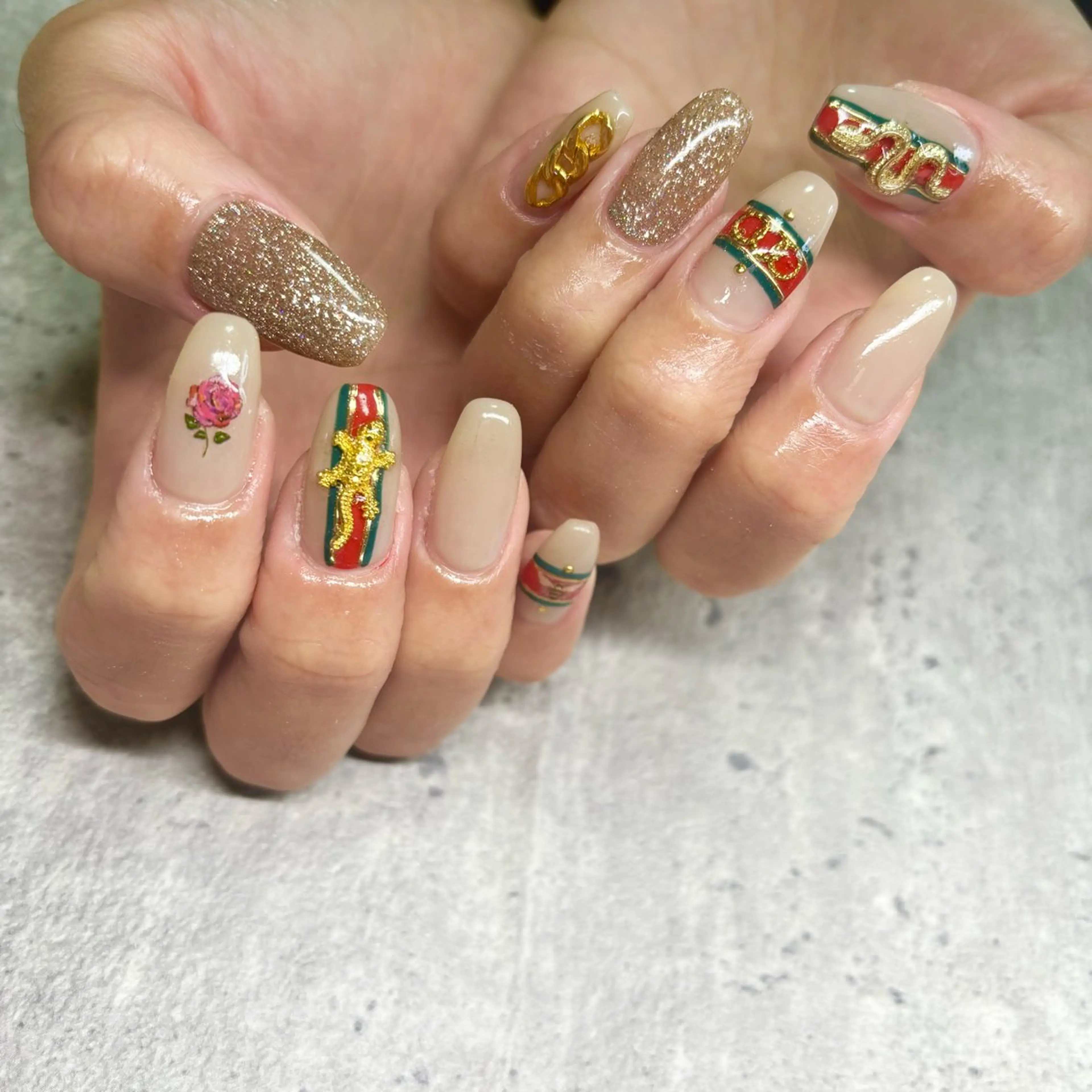 ネイル ハンドネイル RE💟N.NAIL ラテン系お姉さんのネイルデザイン
