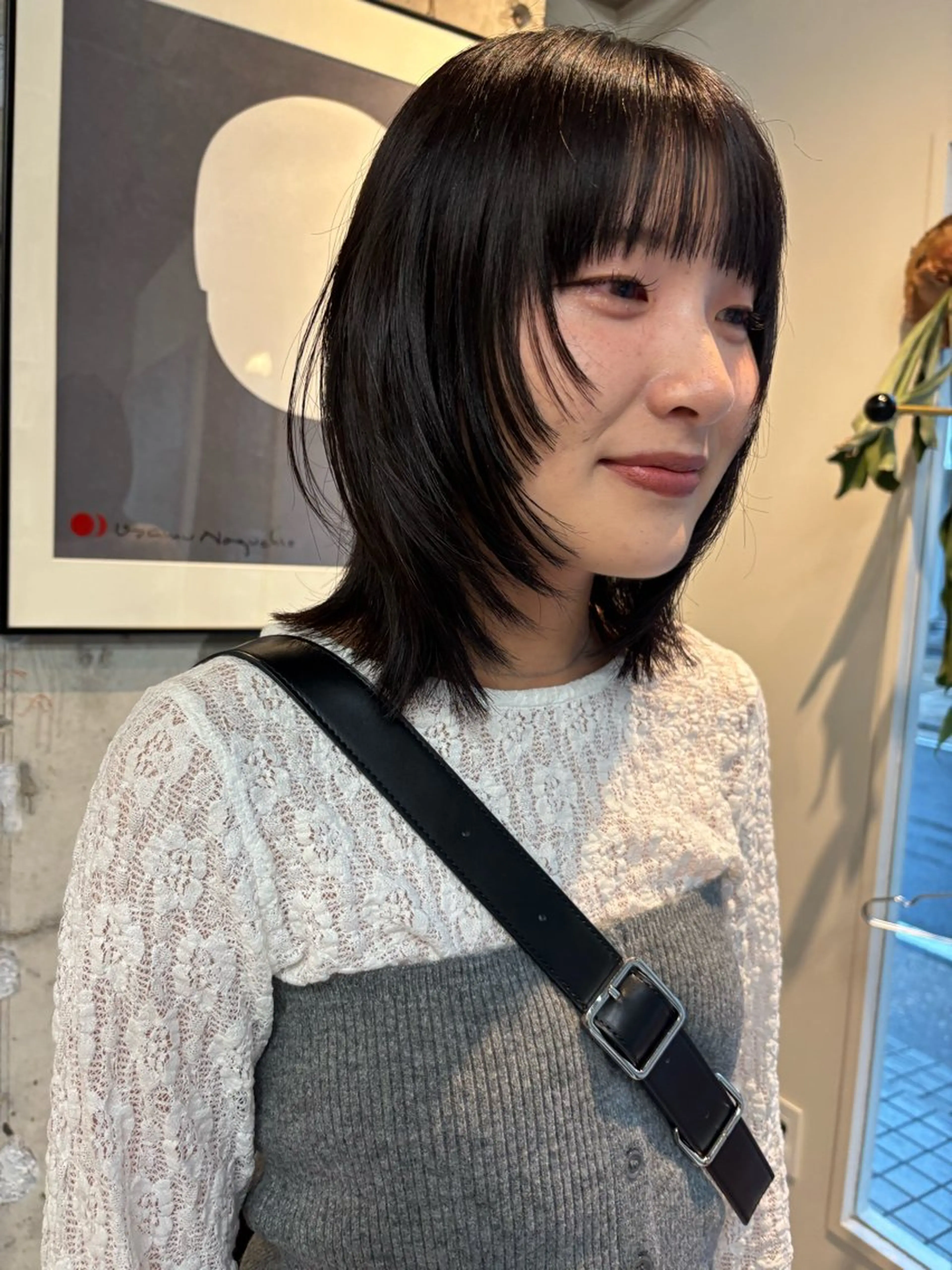 ミディアム カラー カット ヘアカラー 永田 愛莉のヘアスタイル