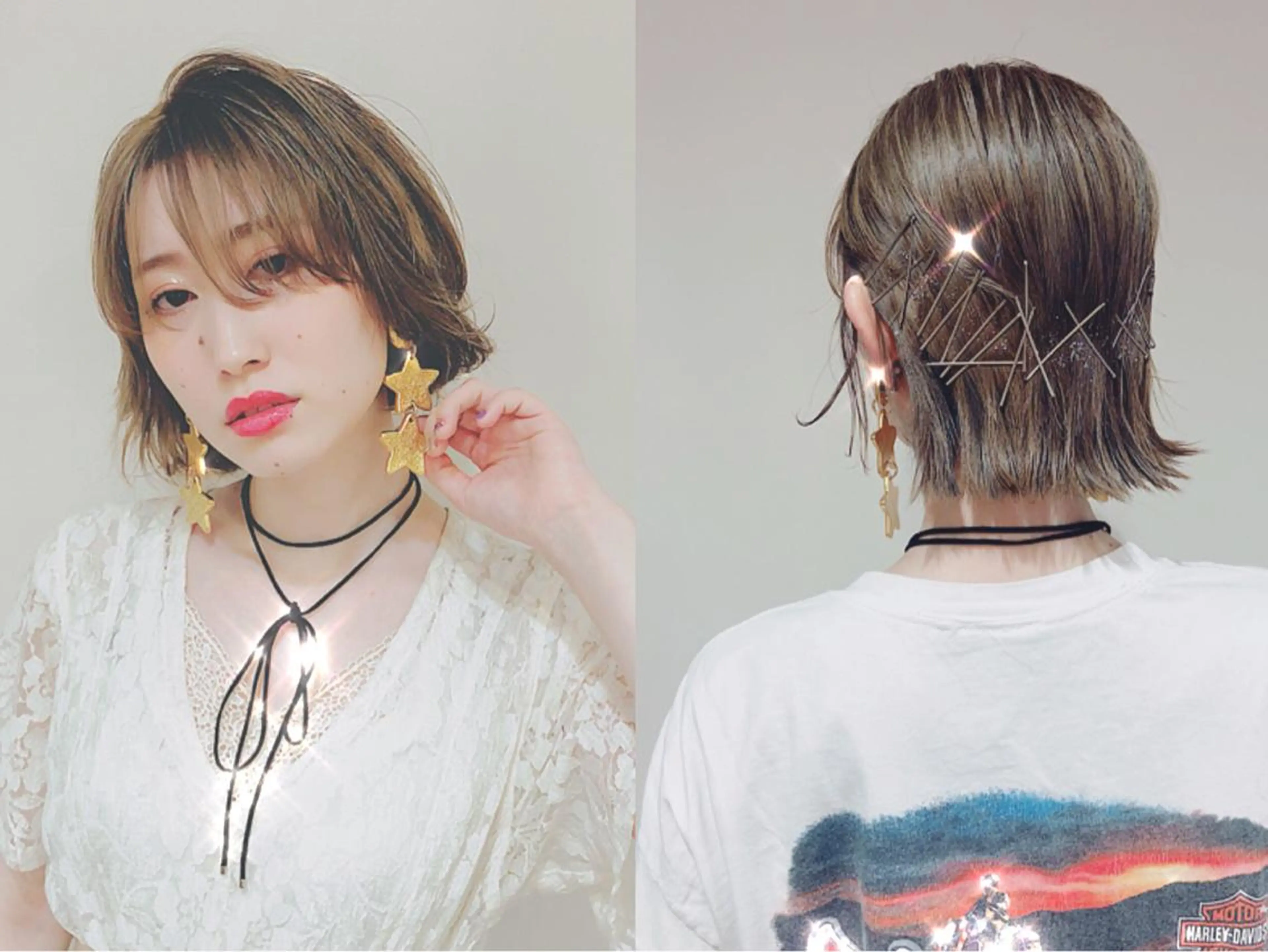 ミディアム カラー ウルフカット/吉村 桃子のヘアスタイル