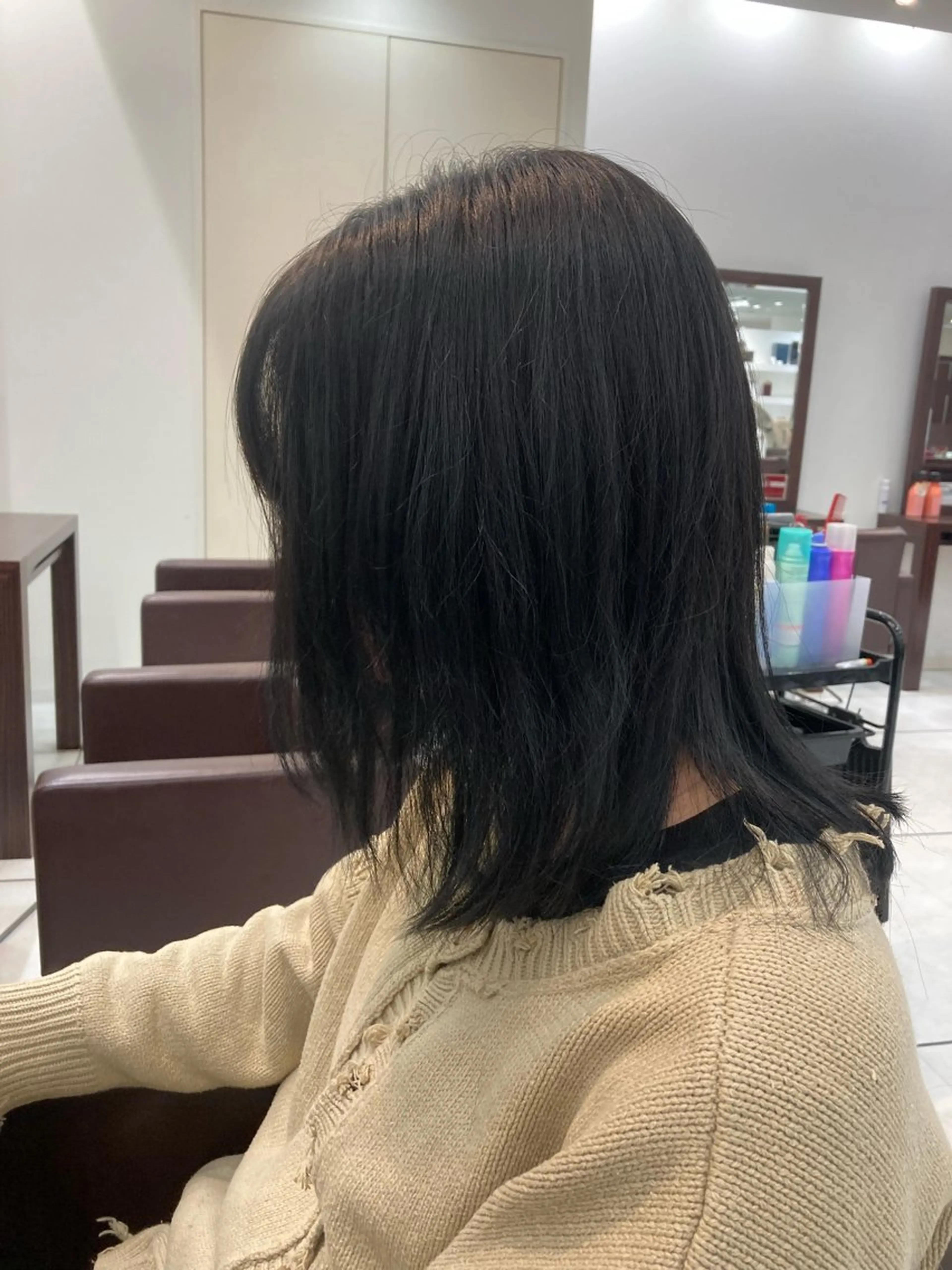 ミディアム レイヤーカット グランアージュ　ネオ所属・Ryu/ハイトーン/ デザイン/髪質改善のヘアスタイル