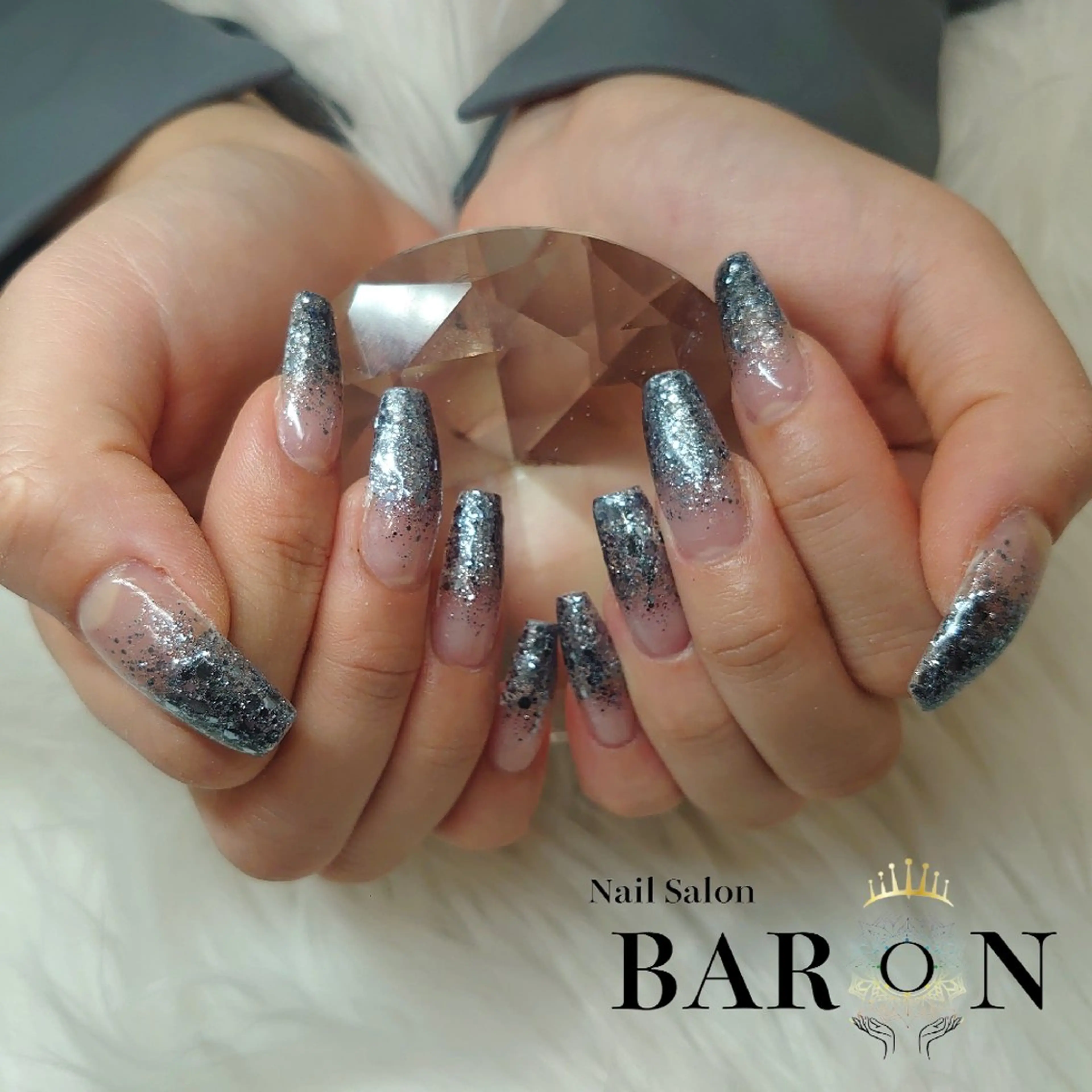 ネイル グラデーション ラメ(グリッター) ラメグラデーション スカルプネイル ♛BARON♛ AOIのネイルデザイン